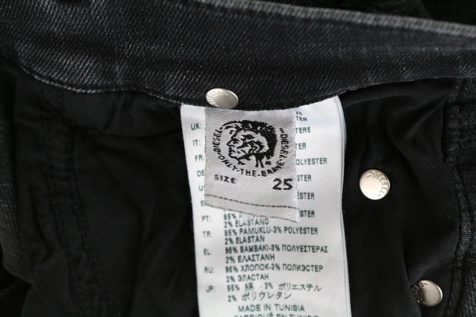 DIESEL D-Ebbey-F 081AH Women Jeans W25/L34 Bootcut Cotton Stretch Grey Denim