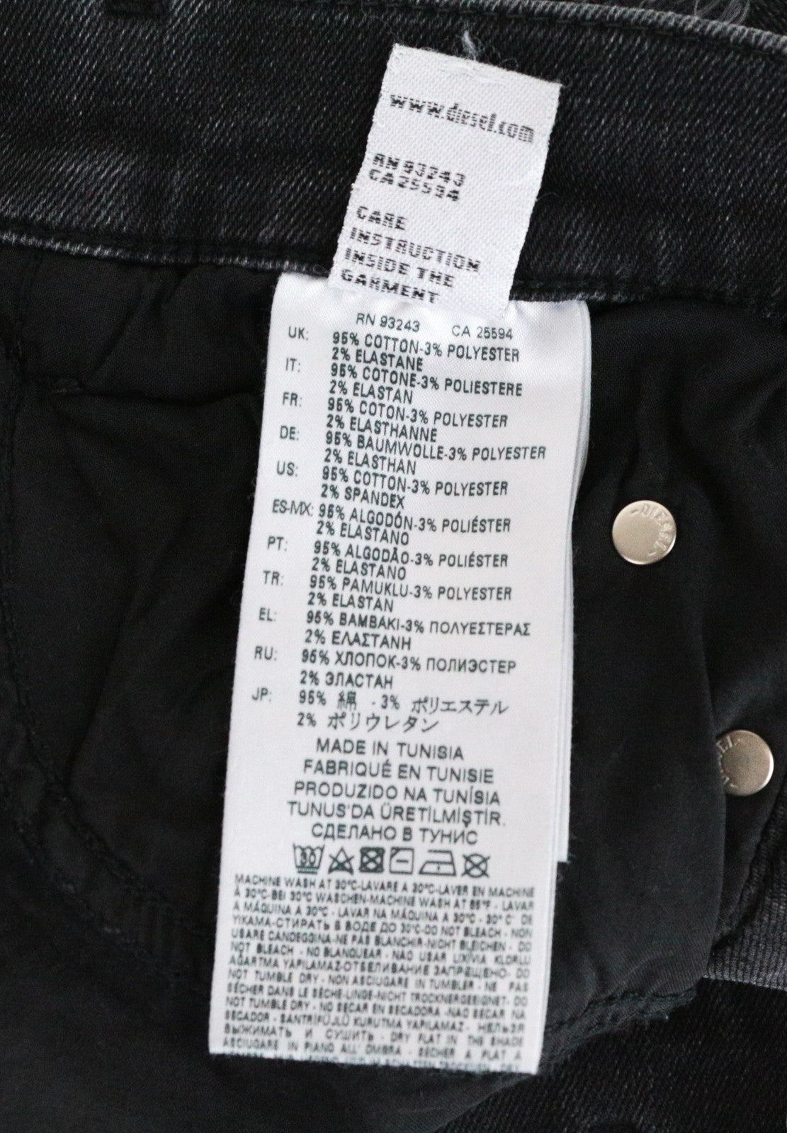 DIESEL D-Ebbey-F 081AH Women Jeans W25/L34 Bootcut Cotton Stretch Grey Denim