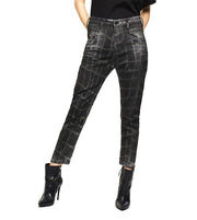 DIESEL D-Fayza-SP-NE 0094M Women Jeans W26 Jogg Sweat Boyfriend Black Animal