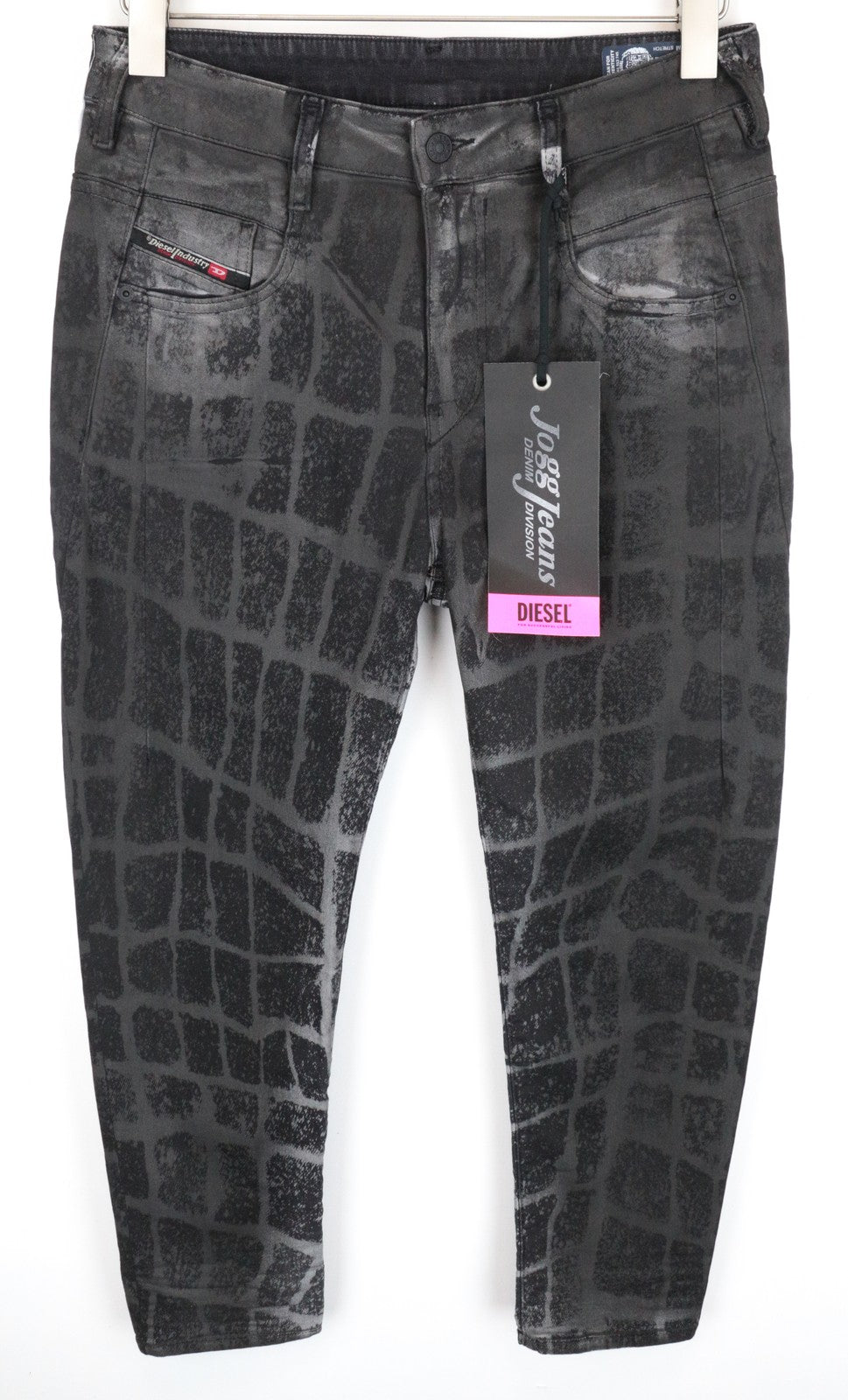 DIESEL D-Fayza-SP-NE 0094M Women Jeans W26 Jogg Sweat Boyfriend Black Animal