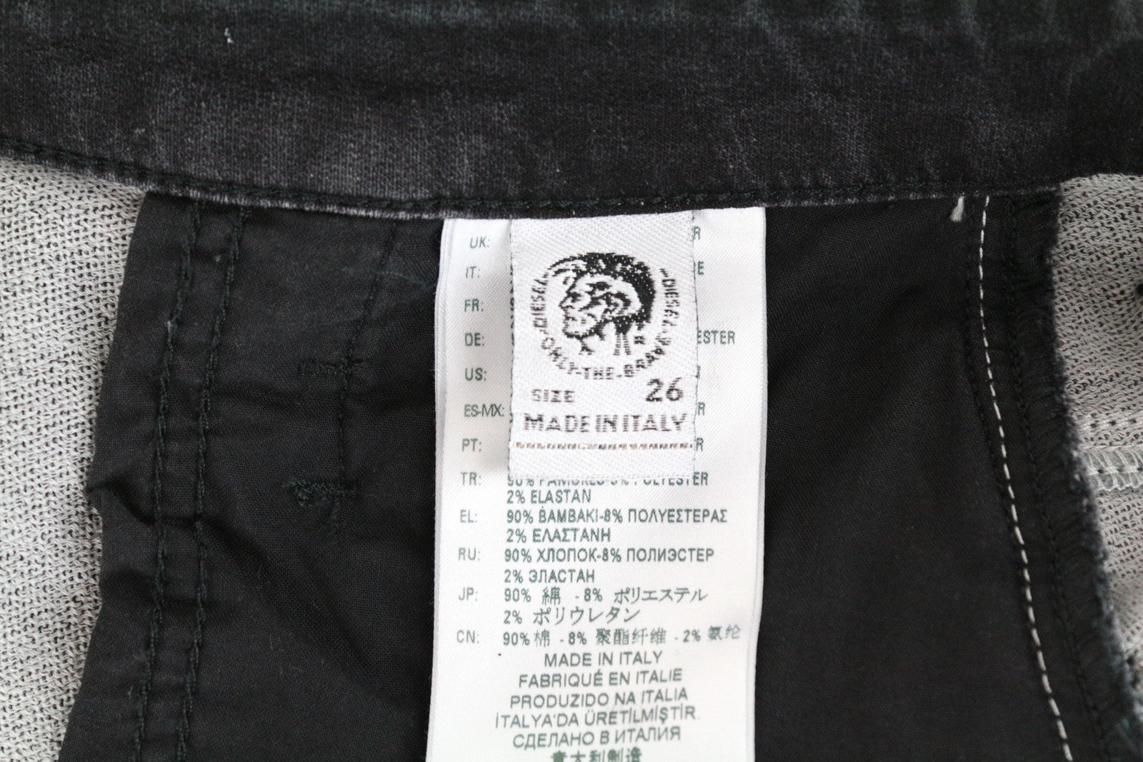 DIESEL D-Fayza-SP-NE 0094M Women Jeans W26 Jogg Sweat Boyfriend Black Animal