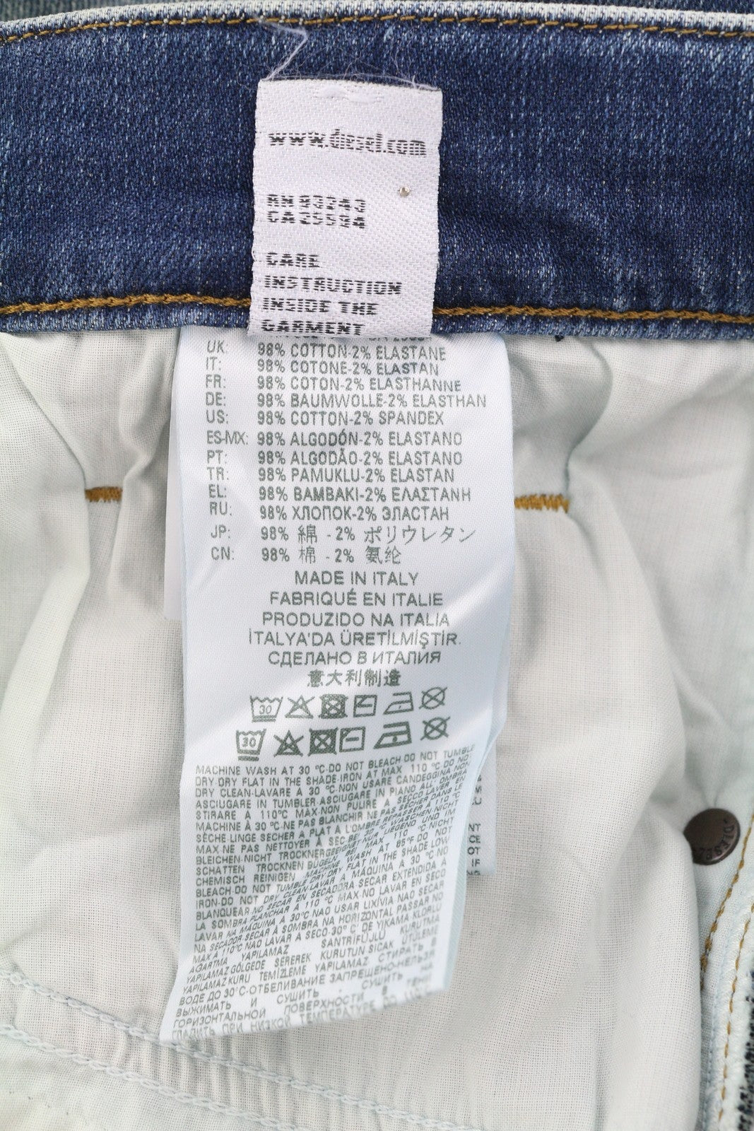 DIESEL D-Strukt 009IT Mens Jeans W32/L32 Slim  Stretch Zip Fly Washed Blue