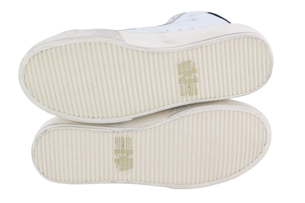 DIESEL S-Mydori ML Womens Sneakers EU38.5 White Cow Leather Ankle Top RRP€220