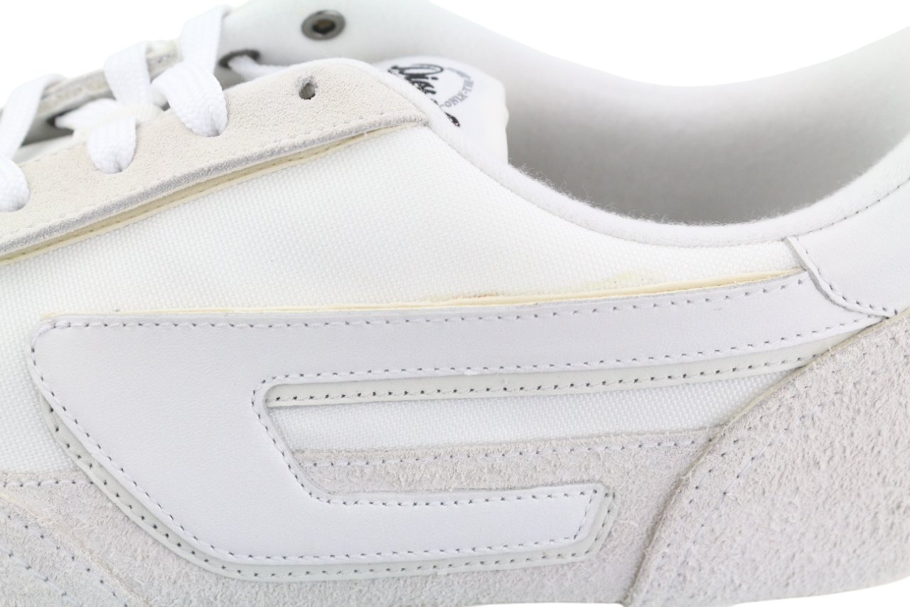 DIESEL S-Racer-Lc Mens Sneakers EU44 White Leather RRP€195 Light Lace Trainers