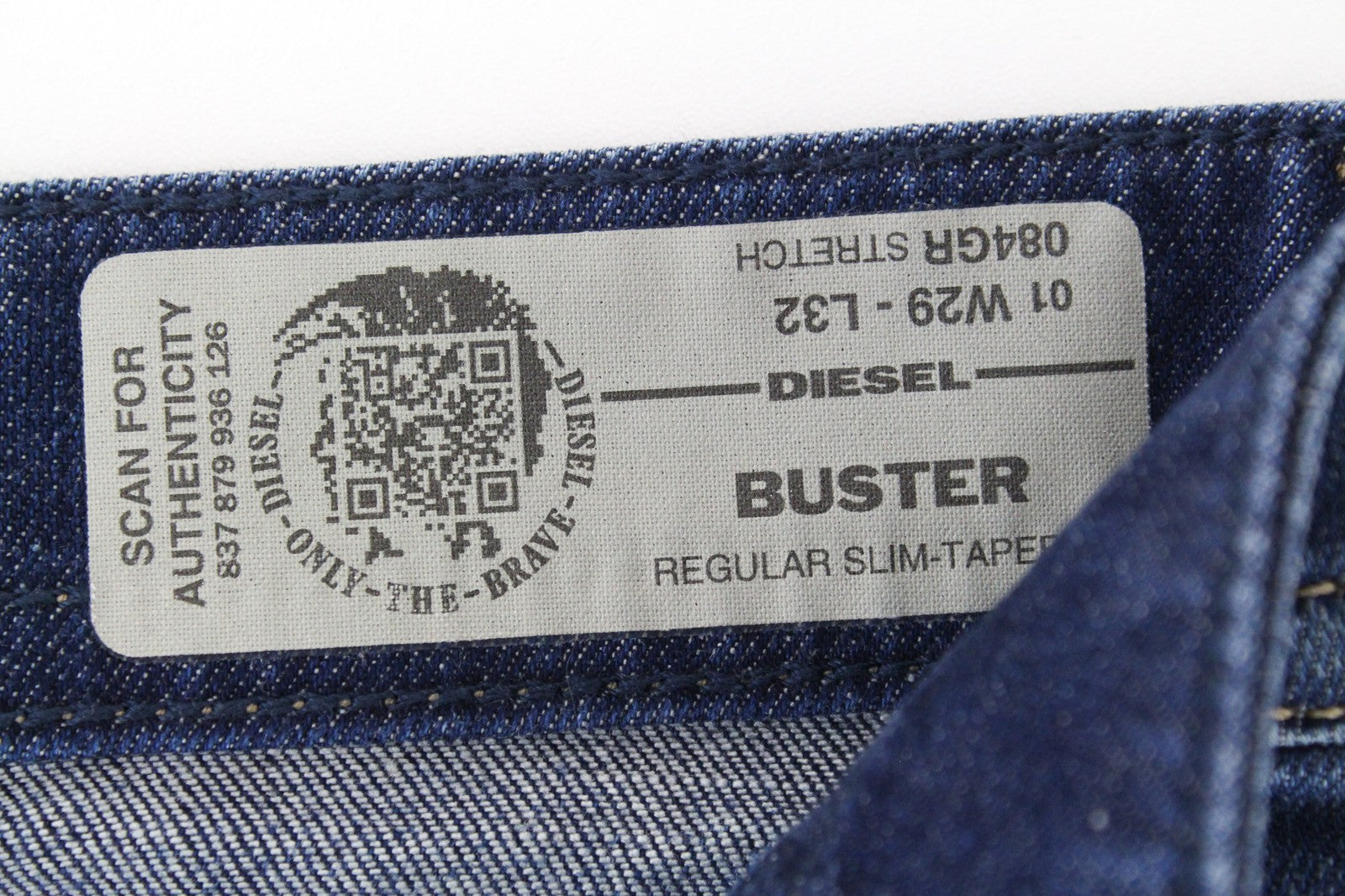 DIESEL Buster 084GR Men Jeans W29/L32 Slim Tapered Fit Button-Fly Blue Stretch