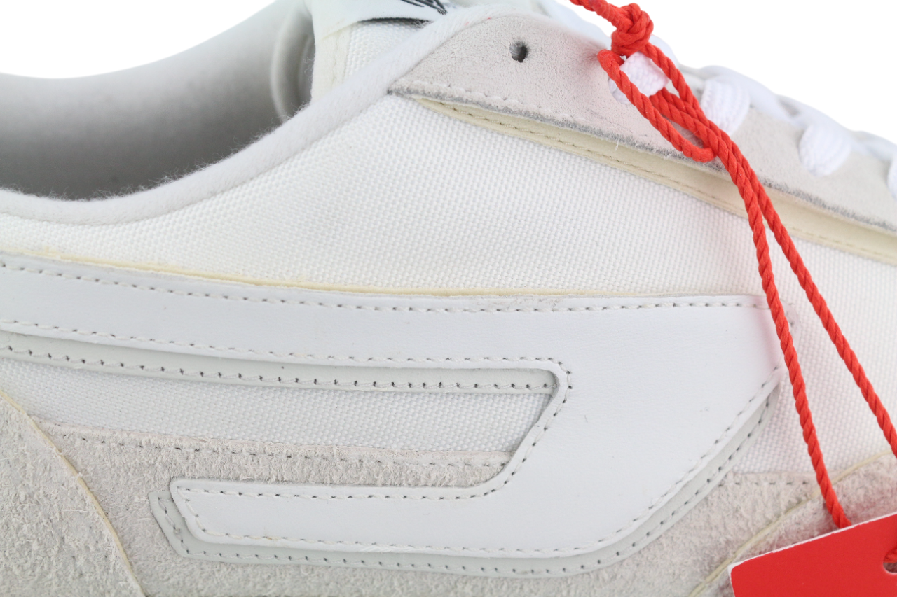 DIESEL S-Racer-Lc Mens Sneakers EU45 White Leather RRP€195 Low Top Trainers