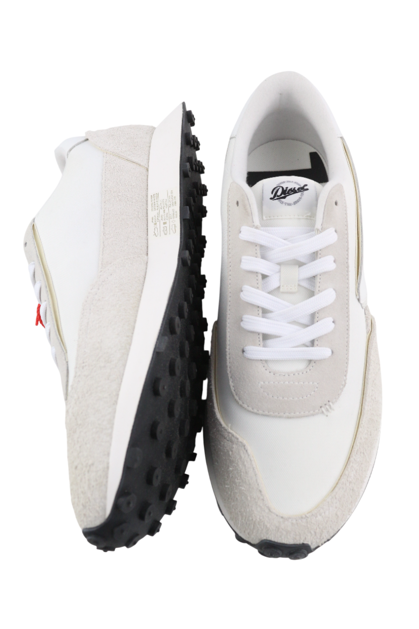 DIESEL S-Racer-Lc Mens Sneakers EU45 White Leather RRP€195 Low Top Trainers