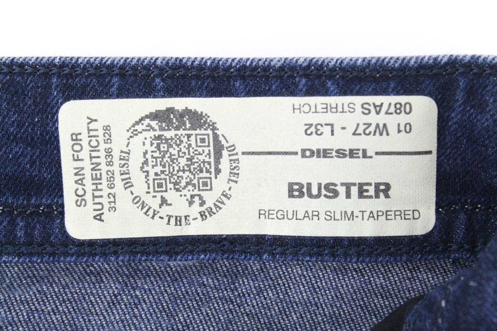 DIESEL Buster 087AS Men Jeans W27/L32 Button Slim Tapered Washed Boys Blue