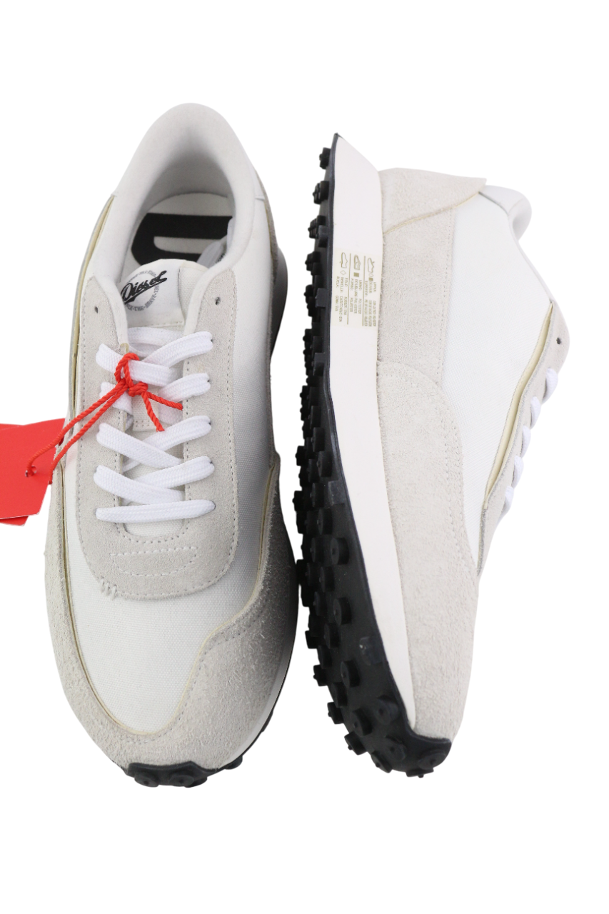 DIESEL S-Racer-Lc Mens Sneakers EU41 White Leather RRP€195 Low Top