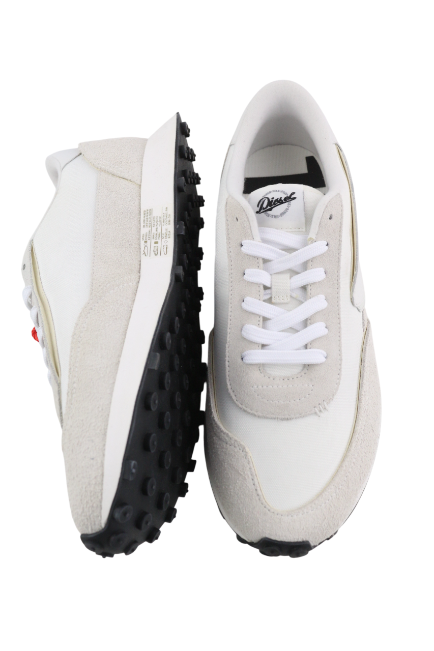 DIESEL S-Racer-Lc Mens Sneakers EU41 White Leather RRP€195 Low Top