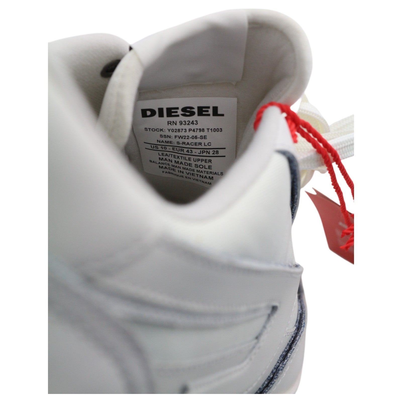 DIESEL S-Racer LC Men Sneakers EU43 White Suede Leather  RRP€195 Trainers