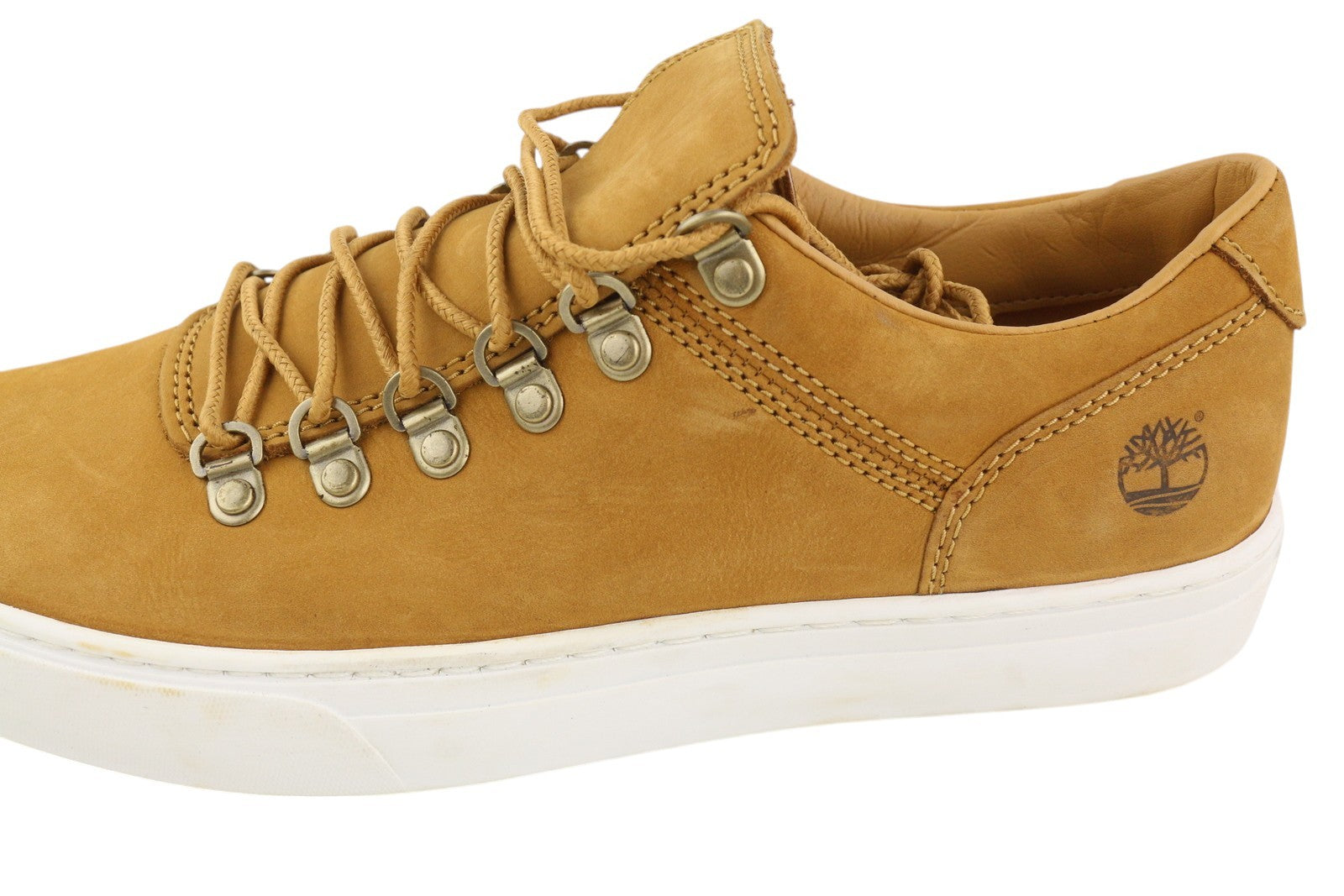 TIMBERLAND A195M Men Sneakers EU43/43.5 Brown Leather Low Top Laced Trainers