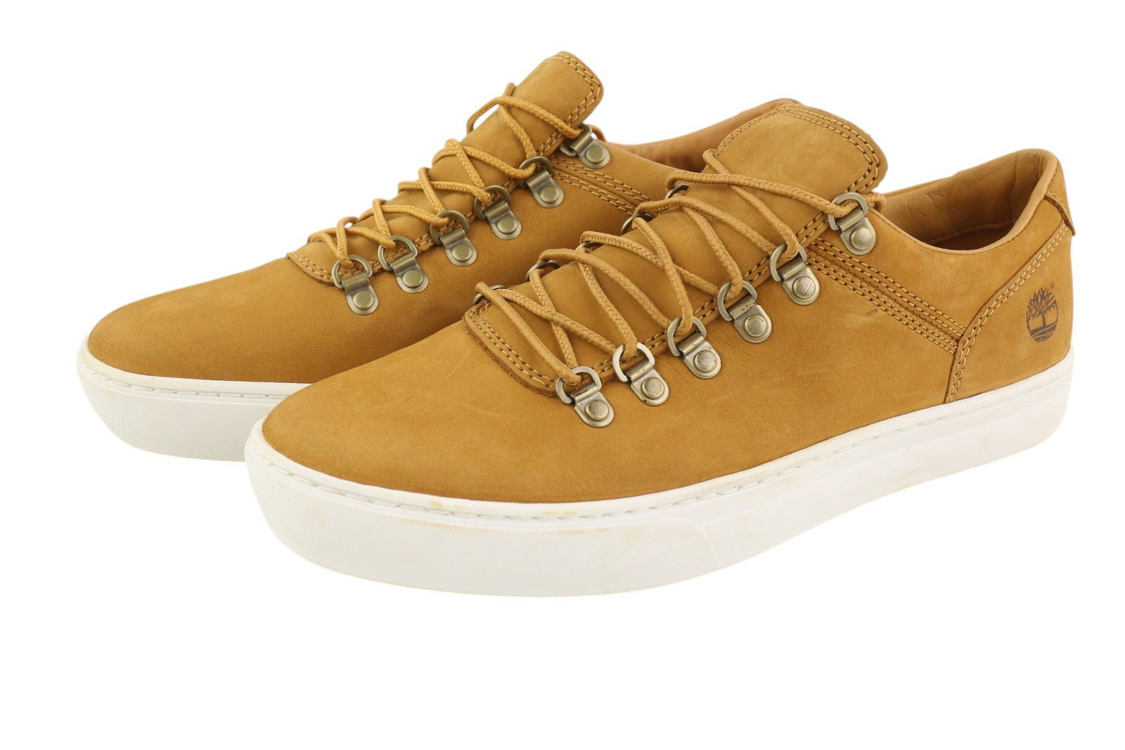 TIMBERLAND A195M Men Sneakers EU43/43.5 Brown Leather Low Top Laced Trainers