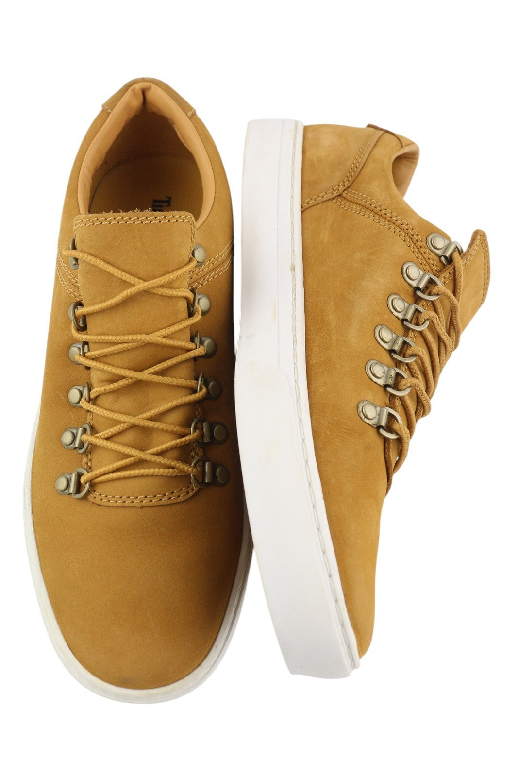 TIMBERLAND A195M Men Sneakers EU43/43.5 Brown Leather Low Top Laced Trainers