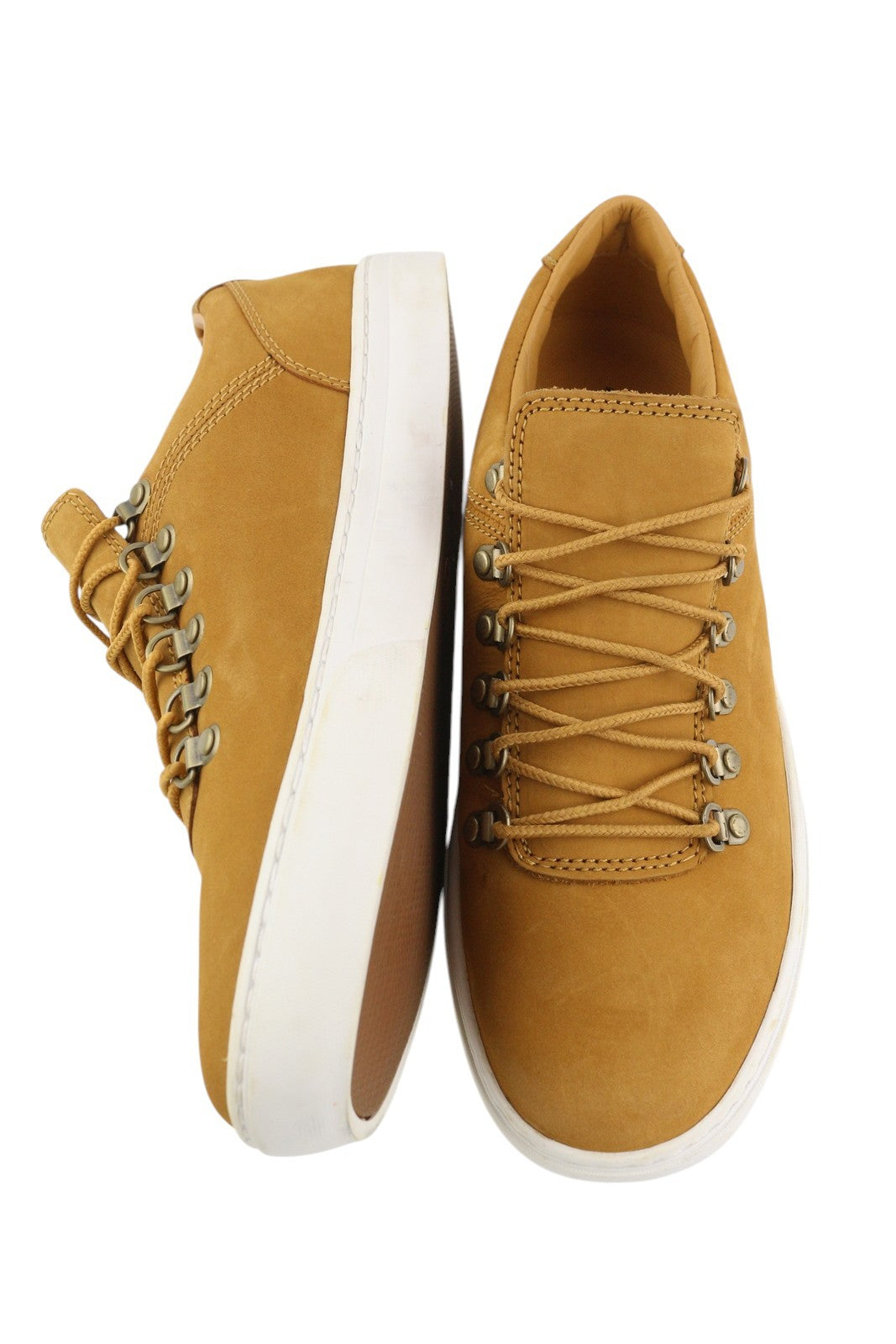 TIMBERLAND A195M Men Sneakers EU43/43.5 Brown Leather Low Top Laced Trainers