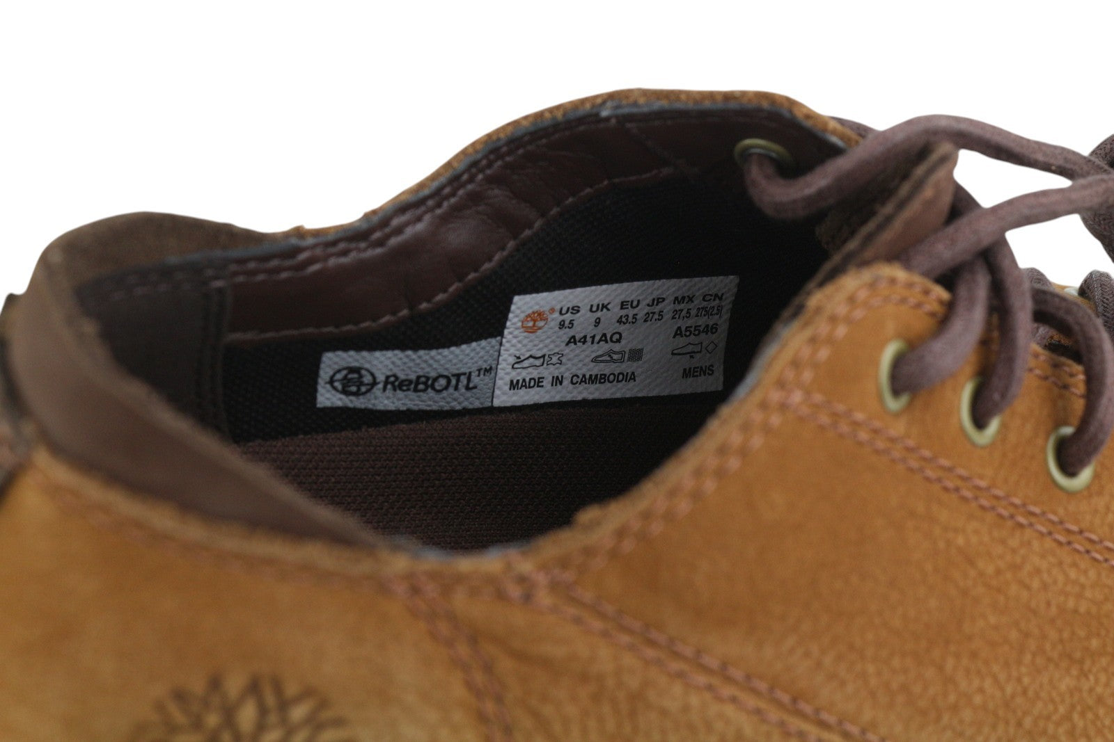 TIMBERLAND A41AQ Men Sneakers EU43.5/44 Brown Leather Low Top Laced Trainers