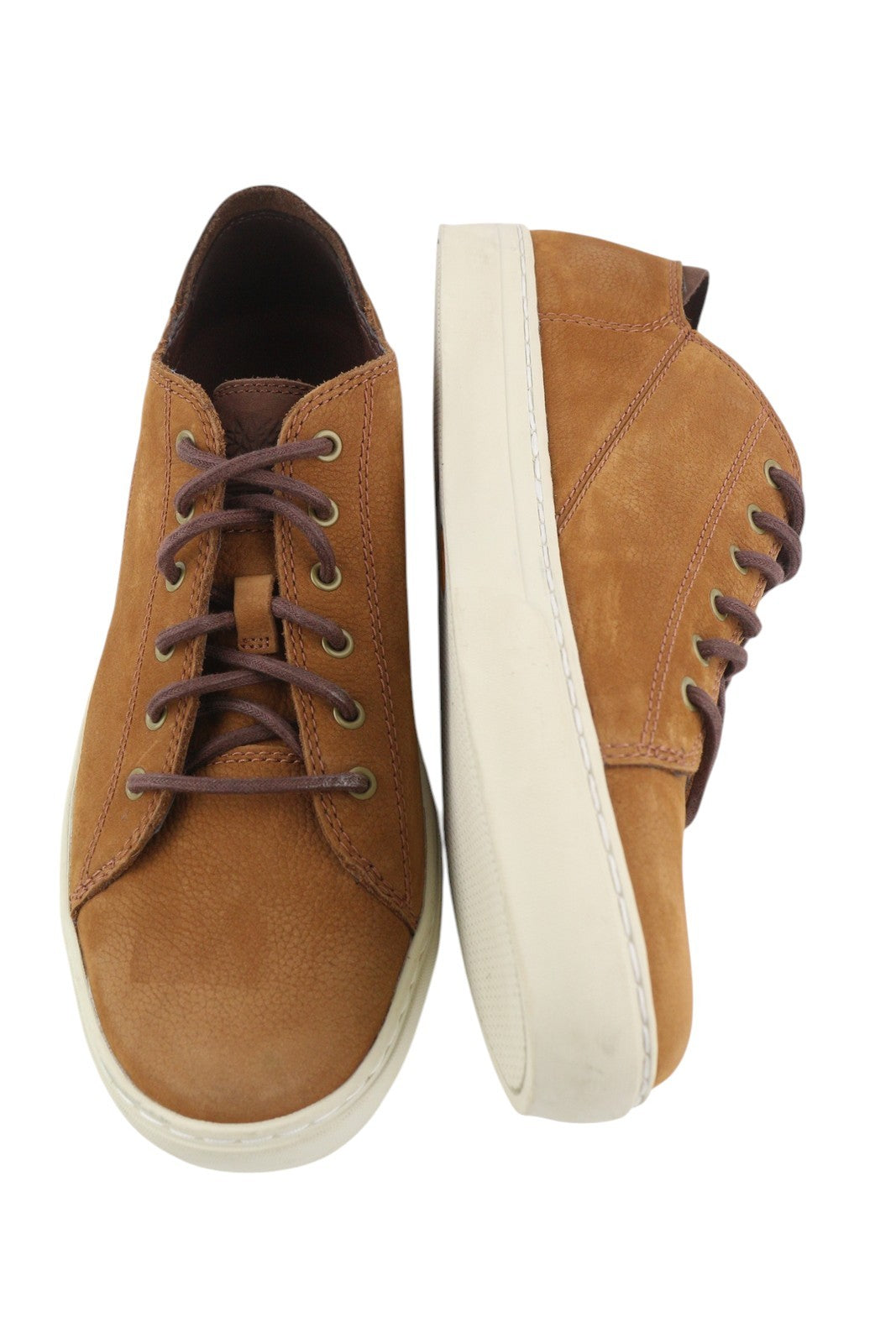 TIMBERLAND A41AQ Men Sneakers EU43.5/44 Brown Leather Low Top Laced Trainers