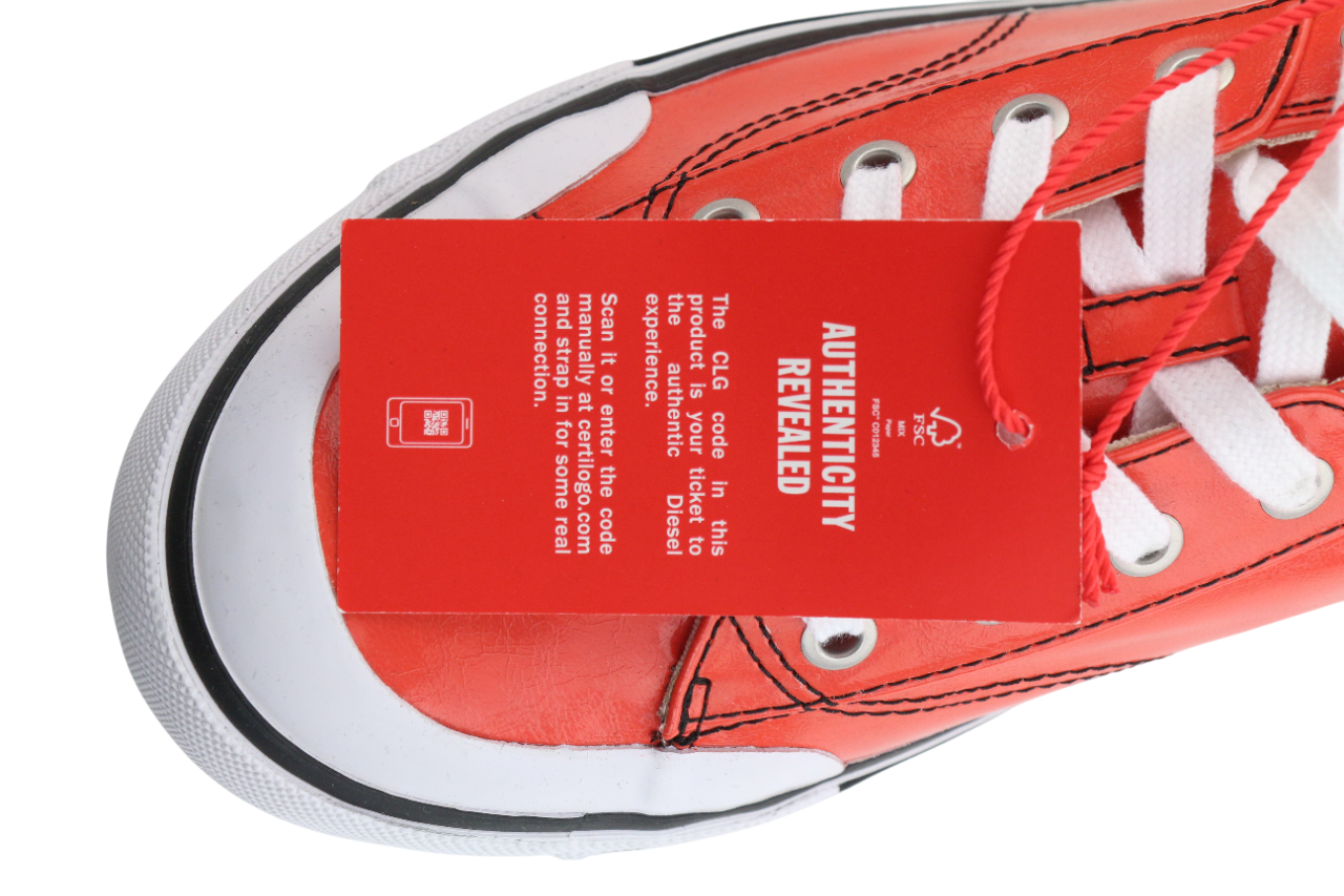 DIESEL S-Athos Low Top Mens Sneakers EU45 Red Coated RRP€160 Lace Up Trainers