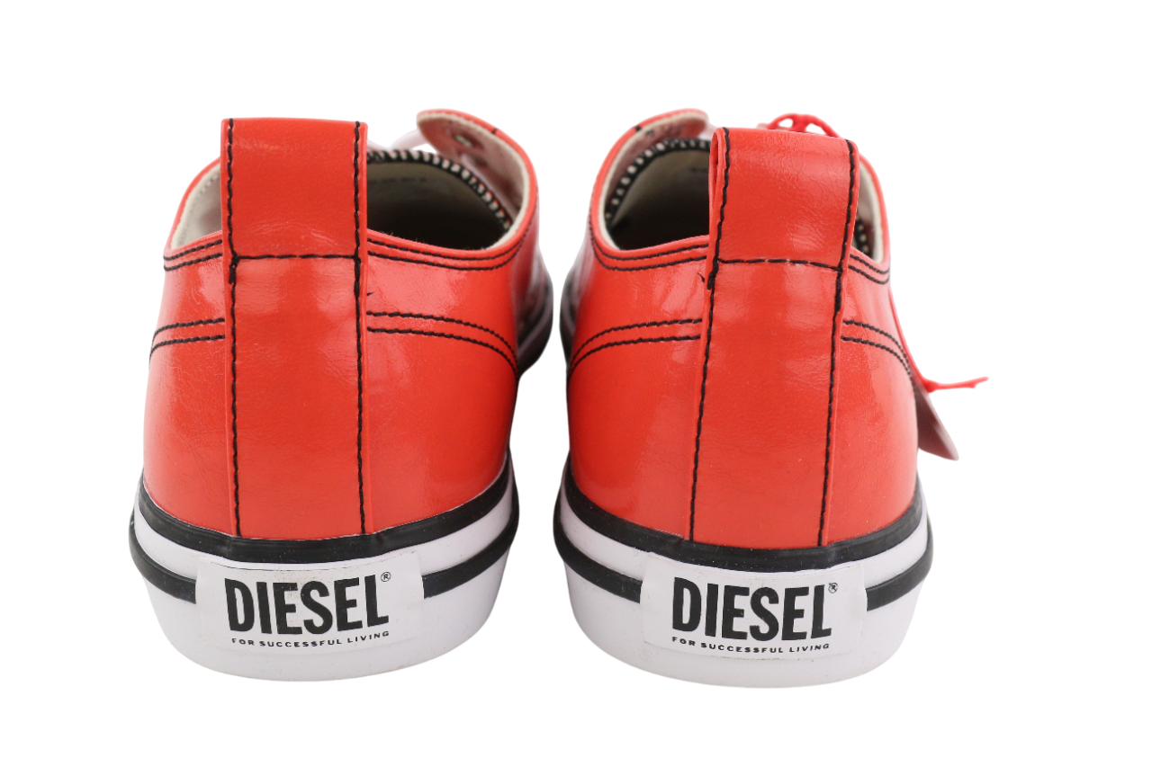 DIESEL S-Athos Low Top Mens Sneakers EU45 Red Coated RRP€160 Lace Up Trainers