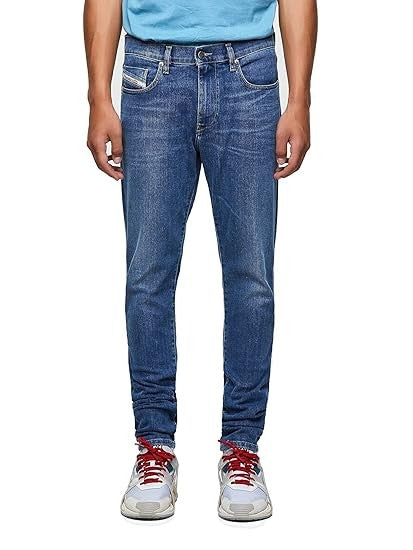 DIESEL D-Strukt 09A80 Mens Jeans W30/L30 Slim  Stretch Zip Fly Washed Blue