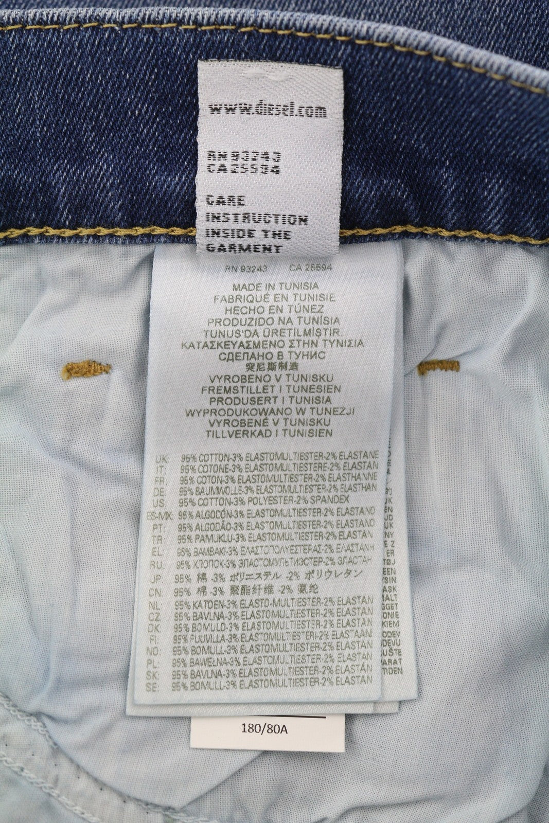 DIESEL D-Strukt 09A80 Mens Jeans W30/L30 Slim  Stretch Zip Fly Washed Blue