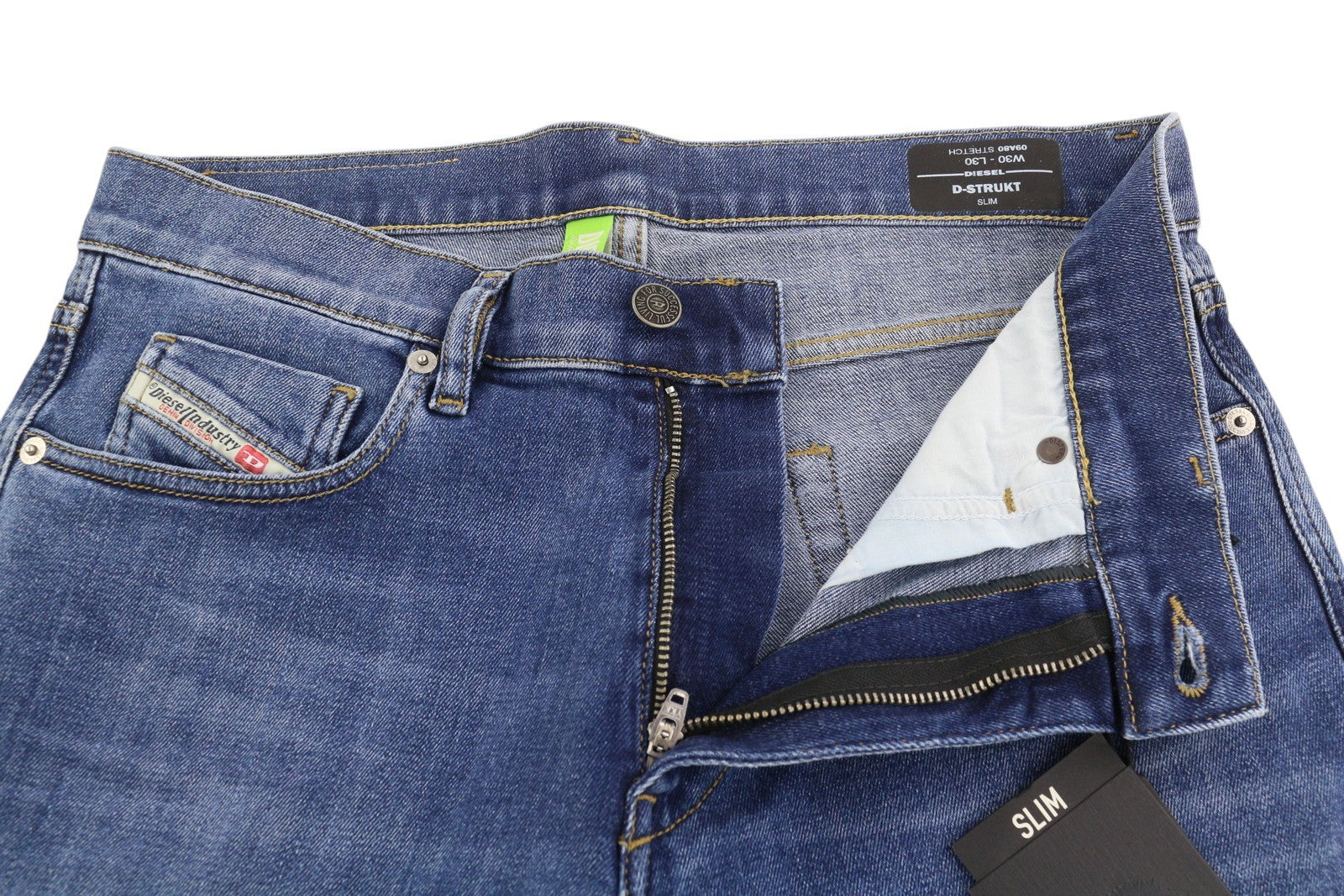 DIESEL D-Strukt 09A80 Mens Jeans W30/L30 Slim  Stretch Zip Fly Washed Blue