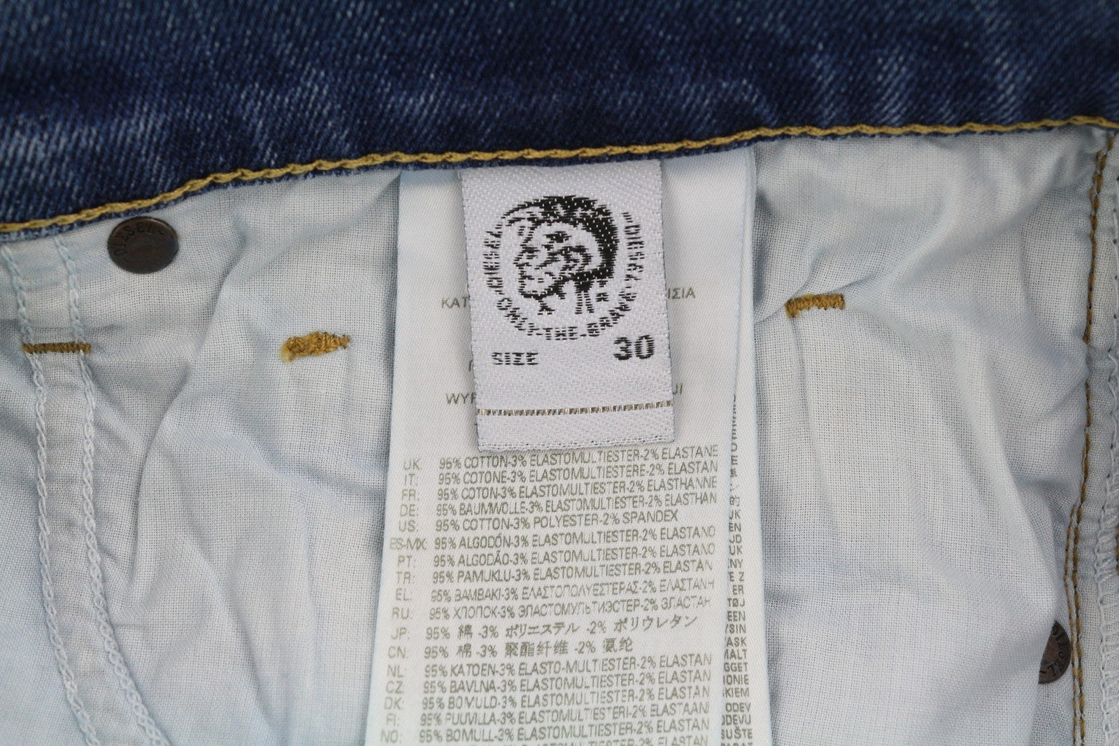 DIESEL D-Strukt 09A80 Mens Jeans W30/L30 Slim  Stretch Zip Fly Washed Blue