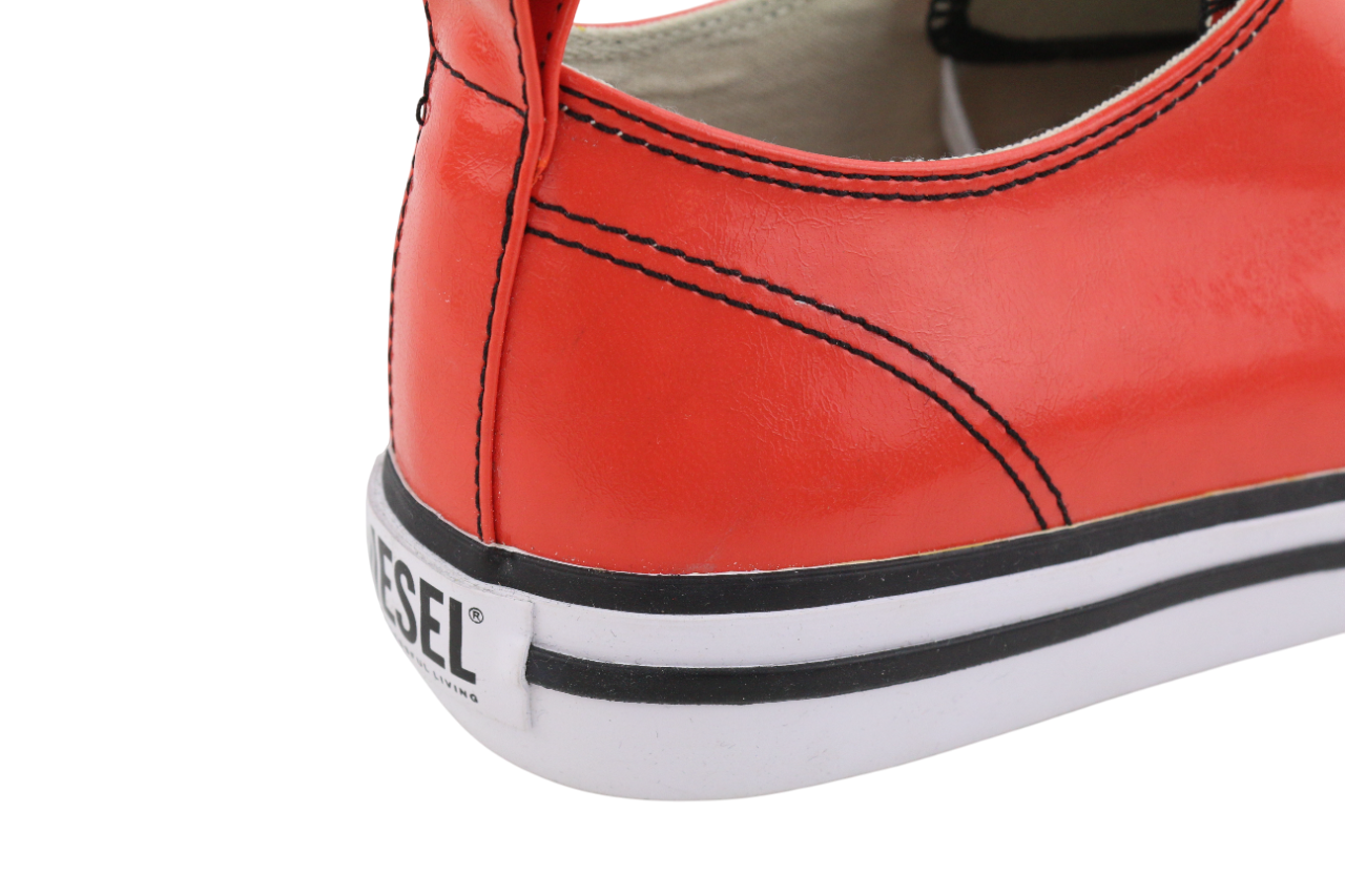 DIESEL S-Athos Low Mens Sneakers EU42.5 Red Coated Lace Up Trainers RRP€160