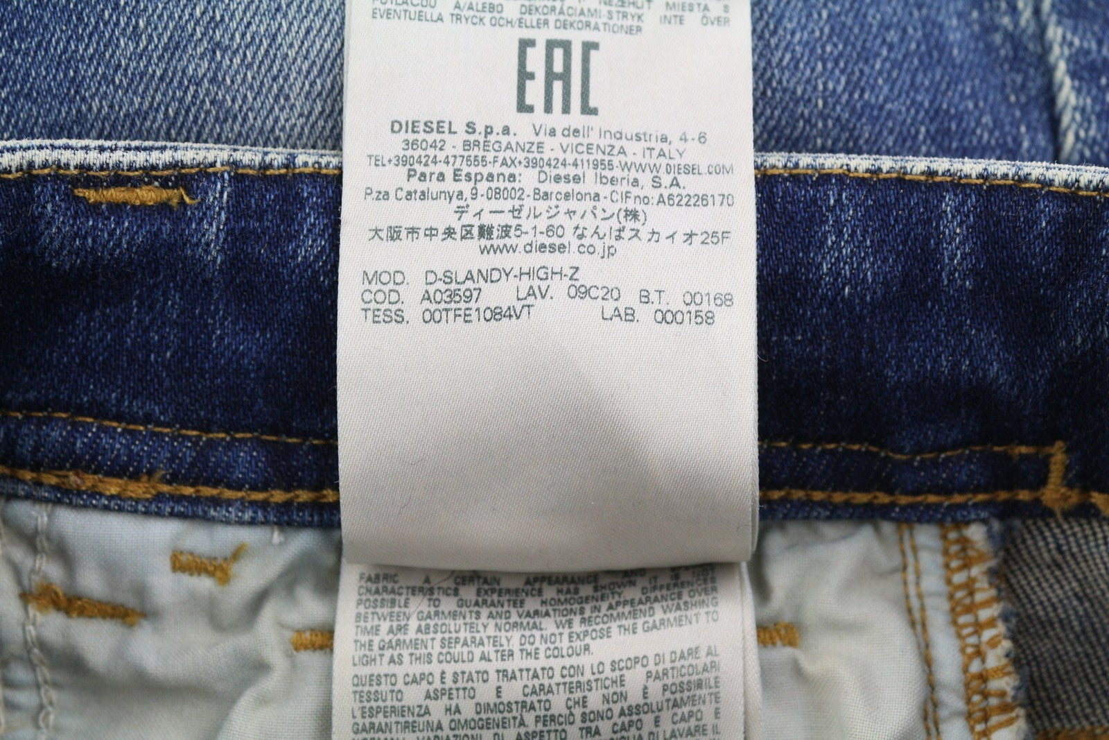 DIESEL D-Slandy-High-Z 09C20 Womens Jeans W26/L32 Skinny  Washed RRP€160 Blue