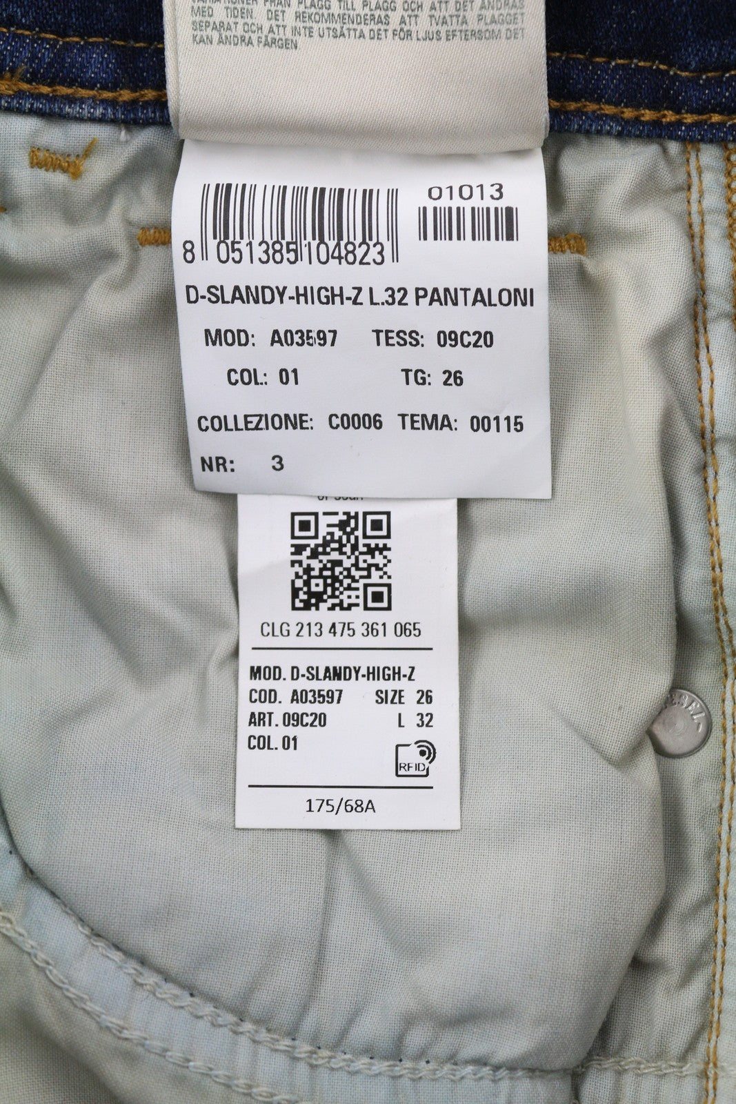 DIESEL D-Slandy-High-Z 09C20 Womens Jeans W26/L32 Skinny  Washed RRP€160 Blue