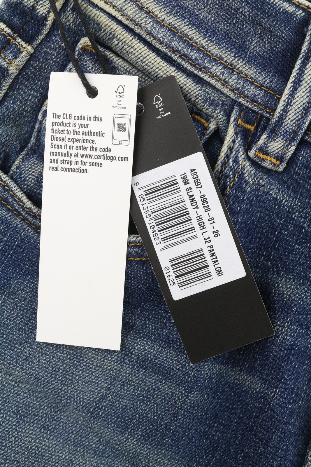 DIESEL D-Slandy-High-Z 09C20 Womens Jeans W26/L32 Skinny  Washed RRP€160 Blue