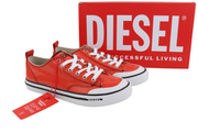 DIESEL S-Athos Low Mens Sneakers EU42 Mid Red Coated Lace RRP€160 Trainers