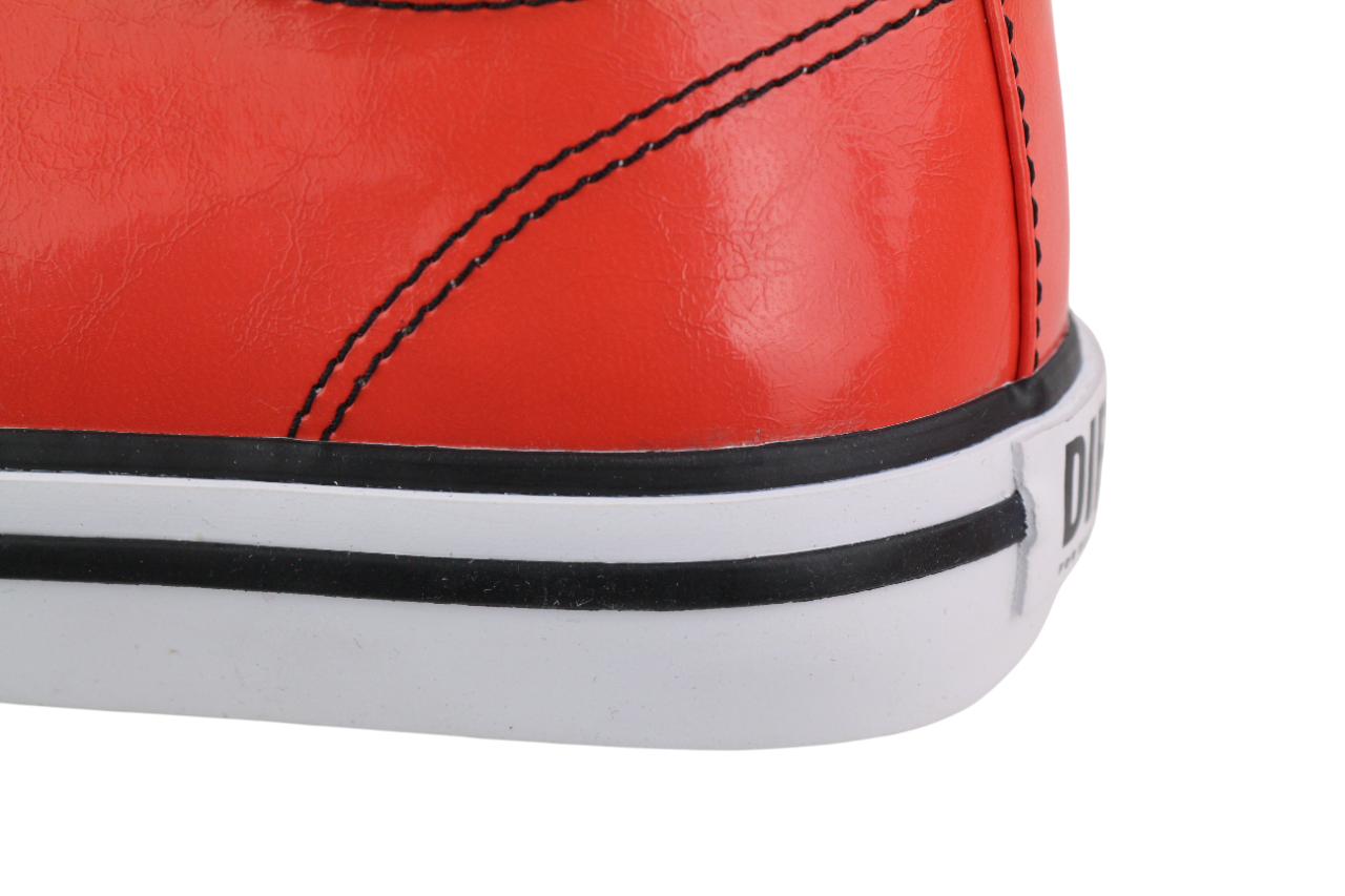 DIESEL S-Athos Low Mens Sneakers EU42 Mid Red Coated Lace RRP€160 Trainers