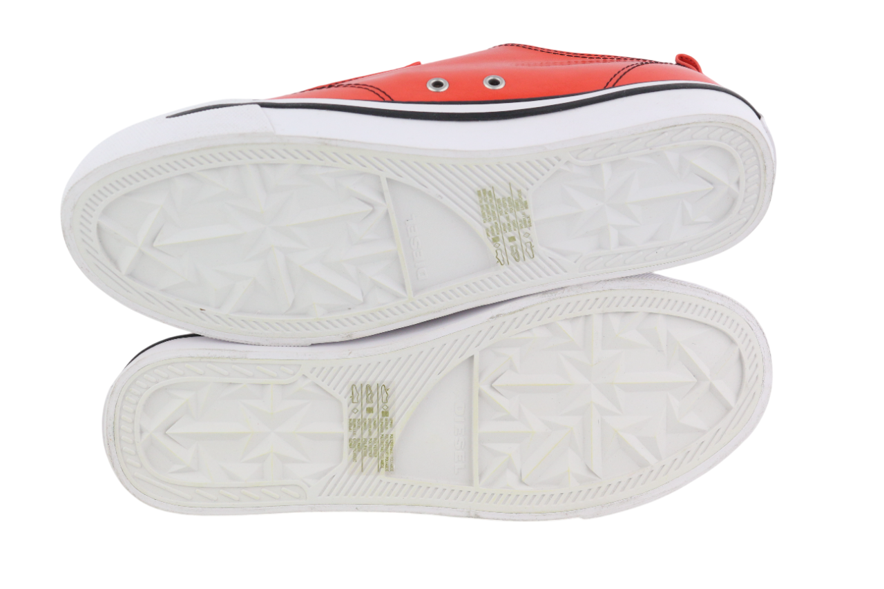 DIESEL S-Athos Low Mens Sneakers EU42 Mid Red Coated Lace RRP€160 Trainers