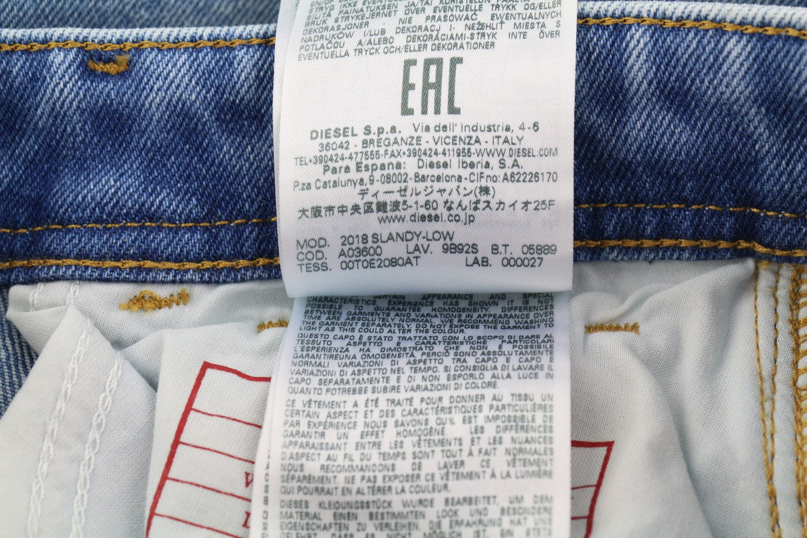 DIESEL 2018 Slandy Low 9B92S Womens Jeans W26/L32 Super Skinny Low  RRP€160