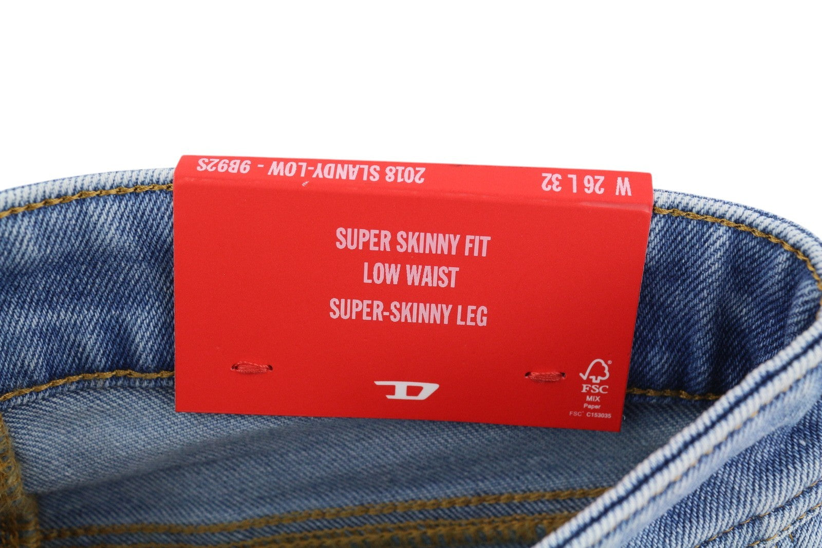 DIESEL 2018 Slandy Low 9B92S Womens Jeans W26/L32 Super Skinny Low  RRP€160