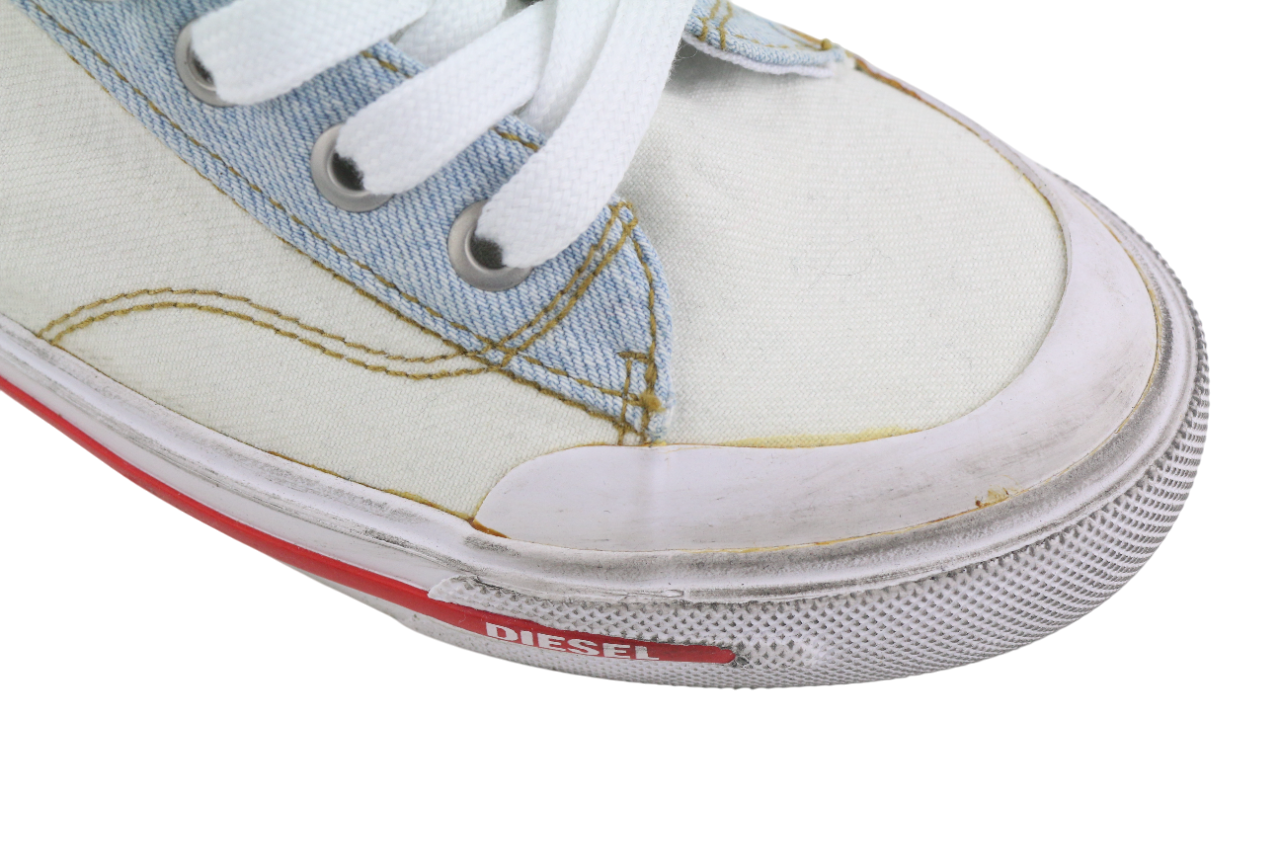 DIESEL S-Athos Mid Womens Sneakers EU39 White Ankle Top Lace Up Almond RRP€175