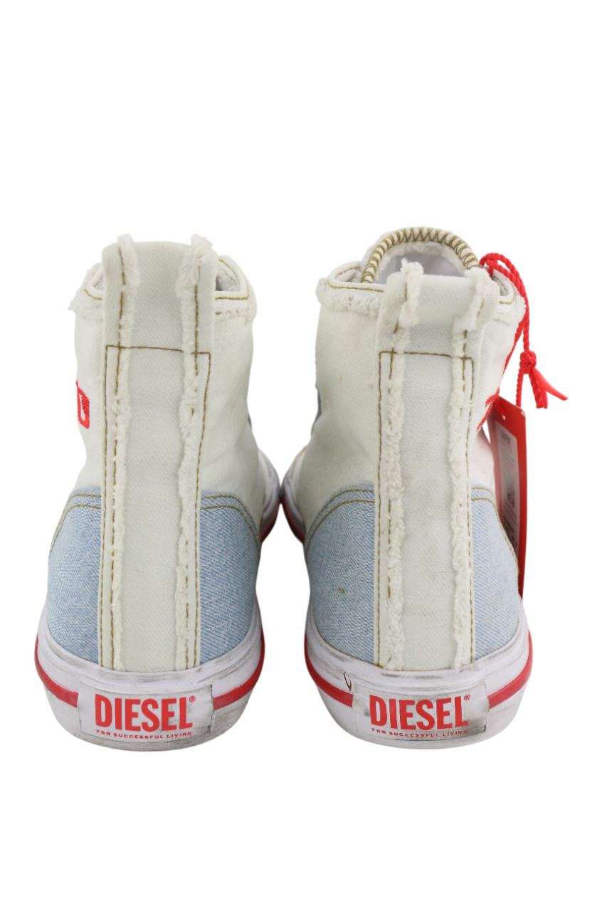 DIESEL S-Athos Mid Womens Sneakers EU39 White Ankle Top Lace Up Almond RRP€175