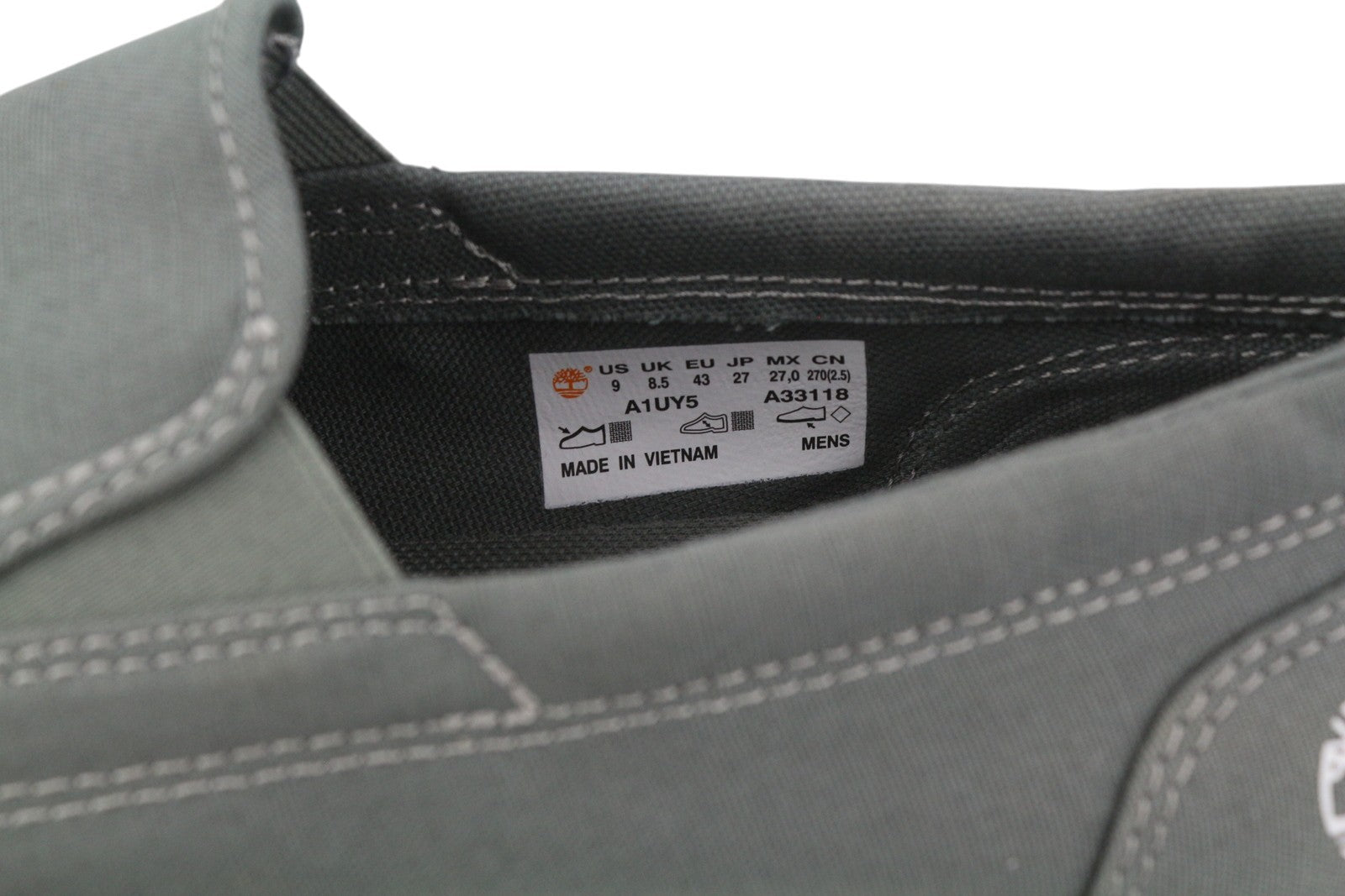 TIMBERLAND A1UY5 Men Shoes EU43/43.5 Grey Slip On Low Top Almond Toe Casual