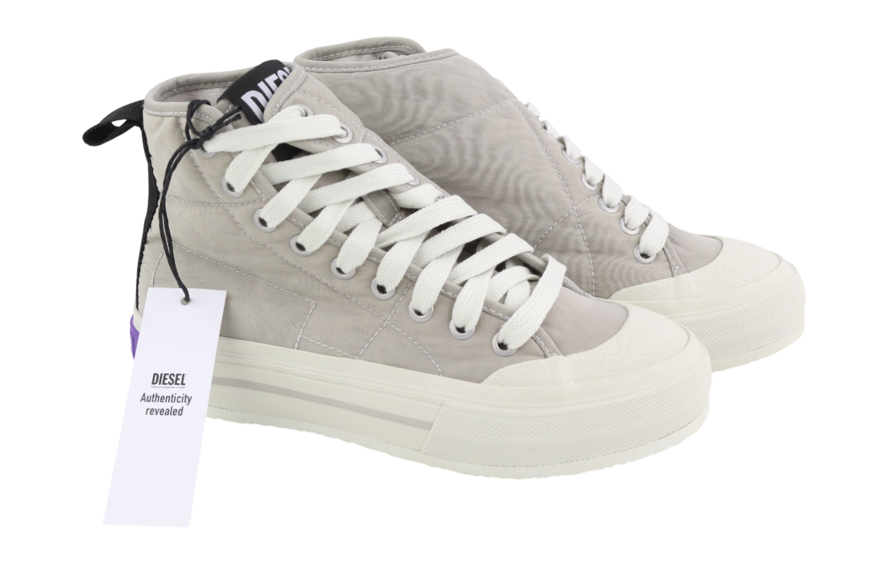 DIESEL S-Muji MC Womens Sneakers EU35.5 Light Grey High Top Almond Toe RRP€180