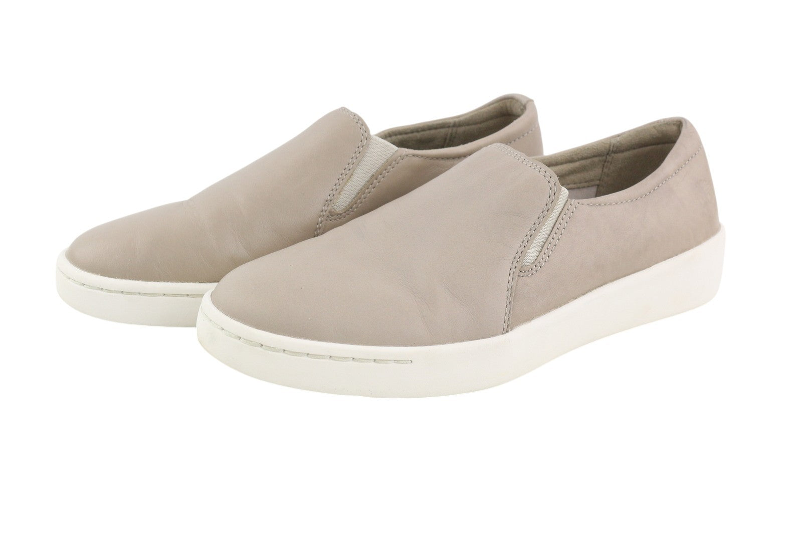 TIMBERLAND A2B4X Women Shoes EU37/37.5 Beige Leather Slip On Low Top Casual