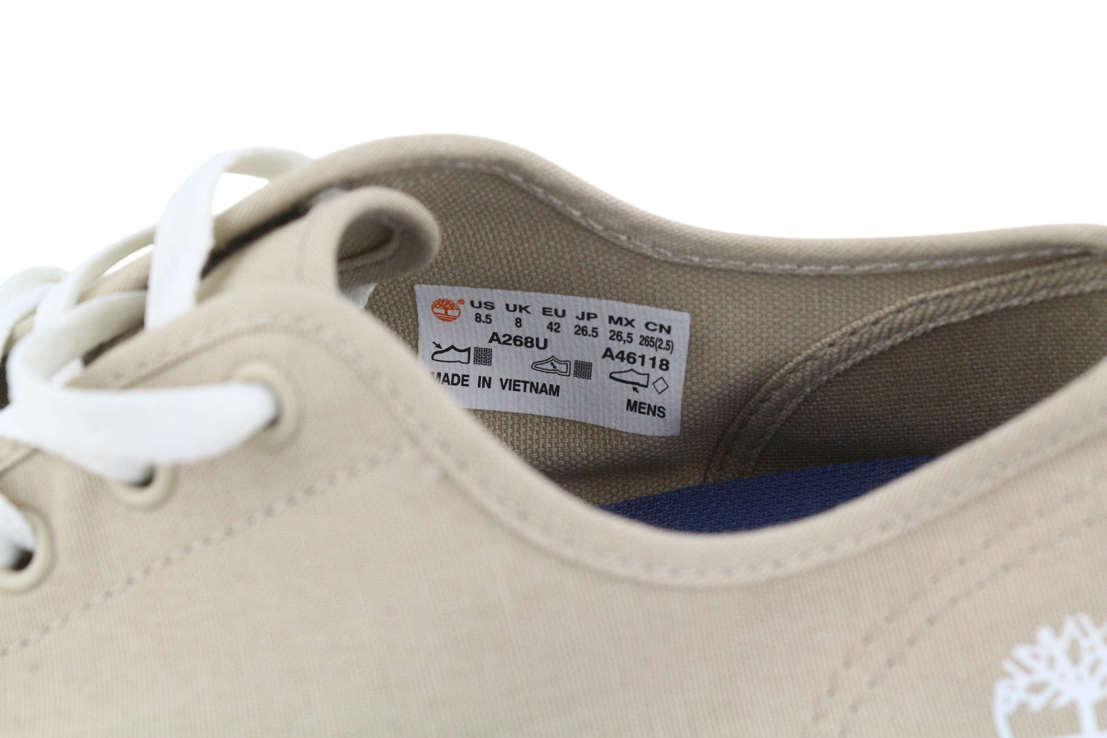 TIMBERLAND A268U Men Sneakers EU41.5/42 Beige Low Top Lace Up Casual Trainers