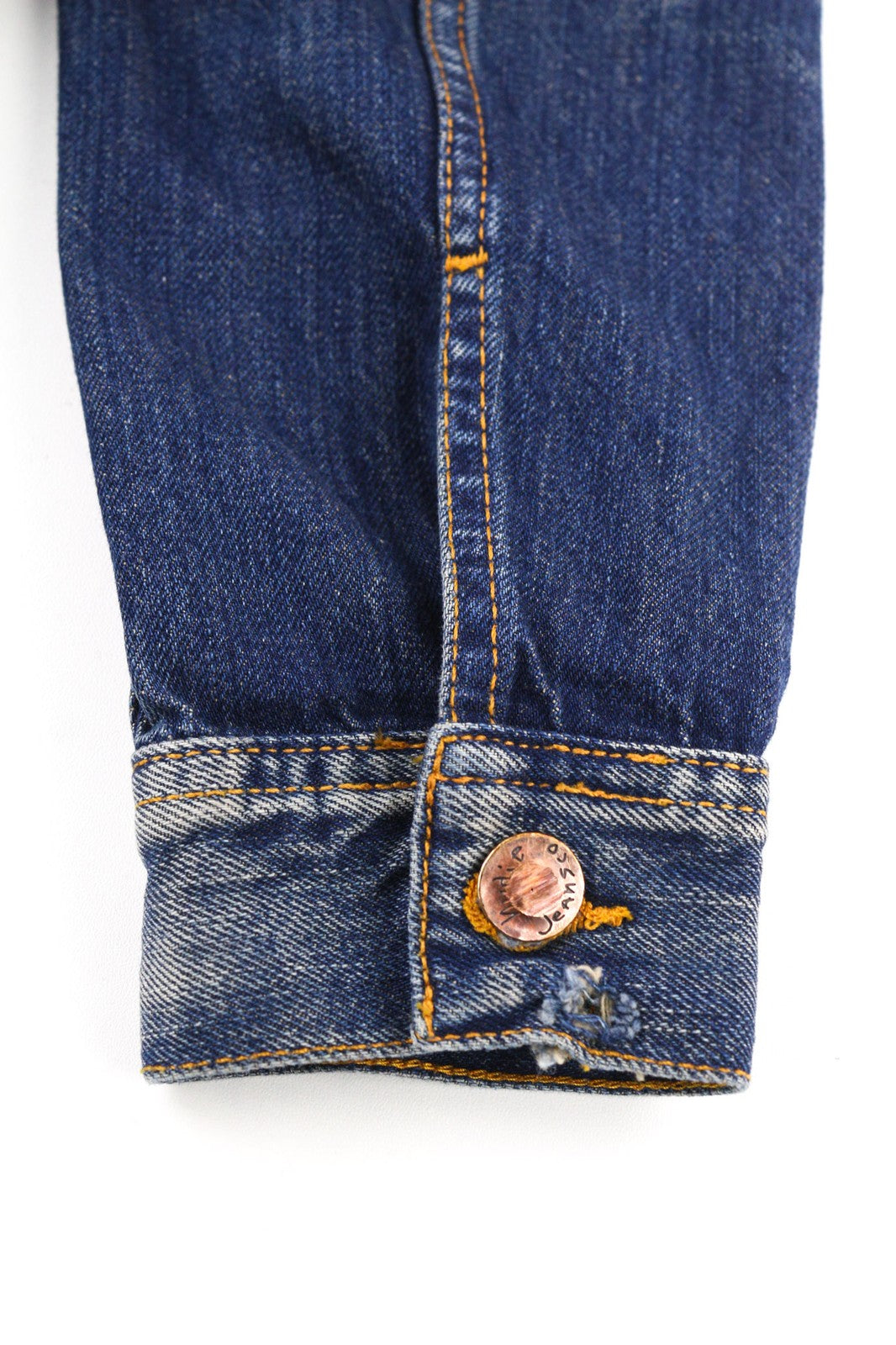 NUDIE Ronny Worn Authentic Mens Jacket XS Blue Worker Unlined Button Closure