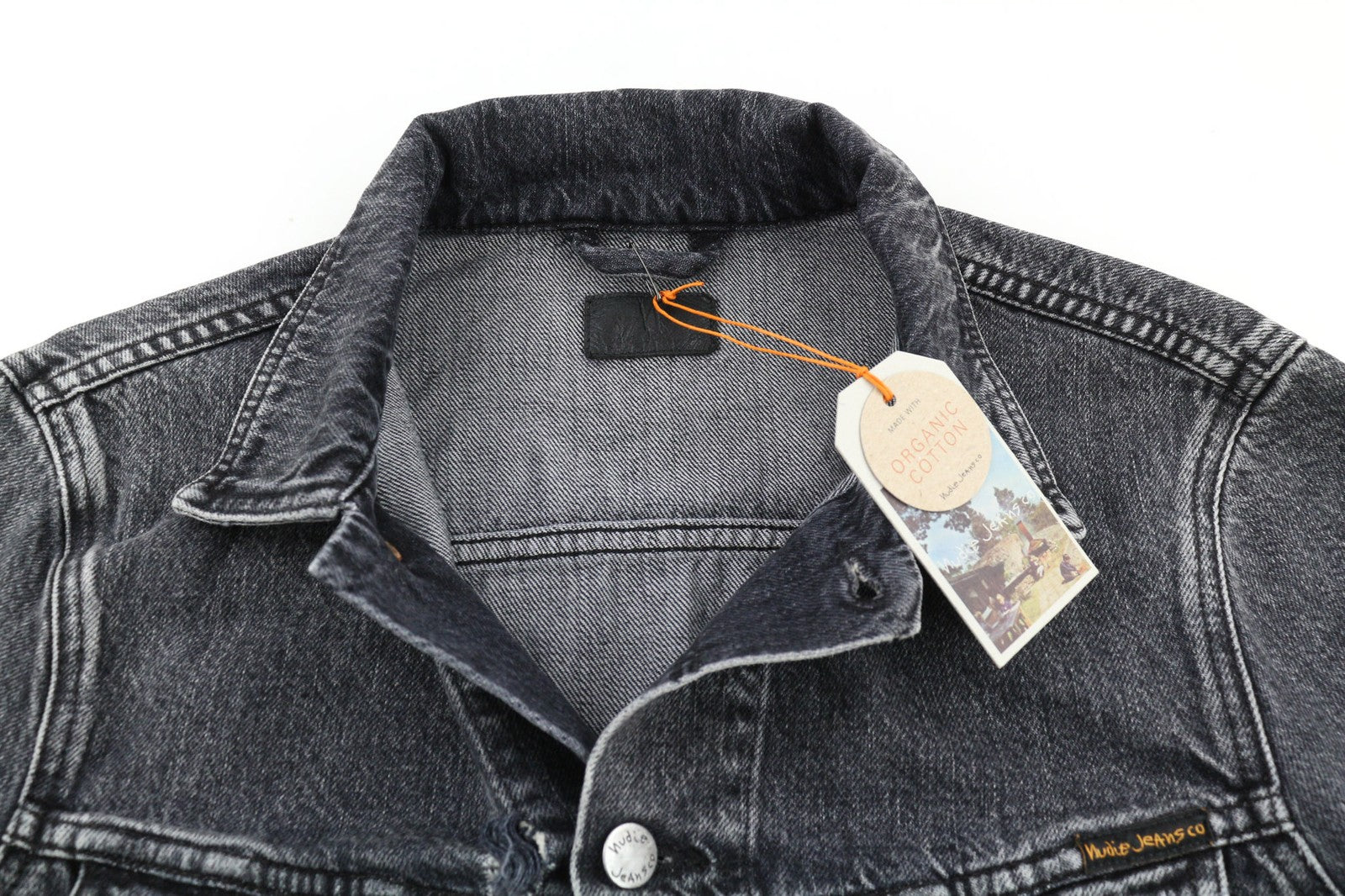 Nudie Jeans Billy Grey Stardust  Mens Jacket S PL Neck Unlined Pockets