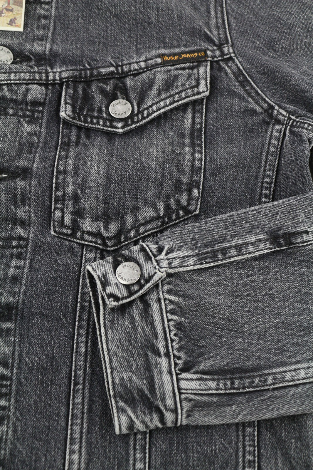 Nudie Jeans Billy Grey Stardust  Mens Jacket S PL Neck Unlined Pockets