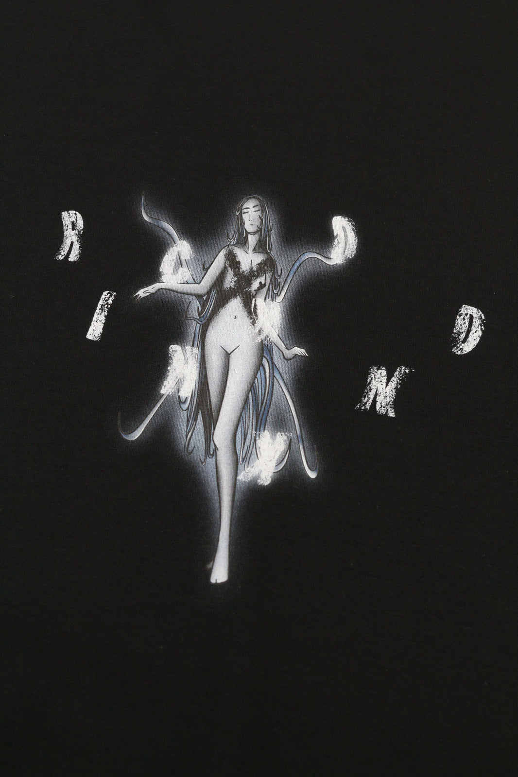 RICHMOND Men T-Shirt S Black Oversize Loose Crew Neck Print Stretch Cotton Logo