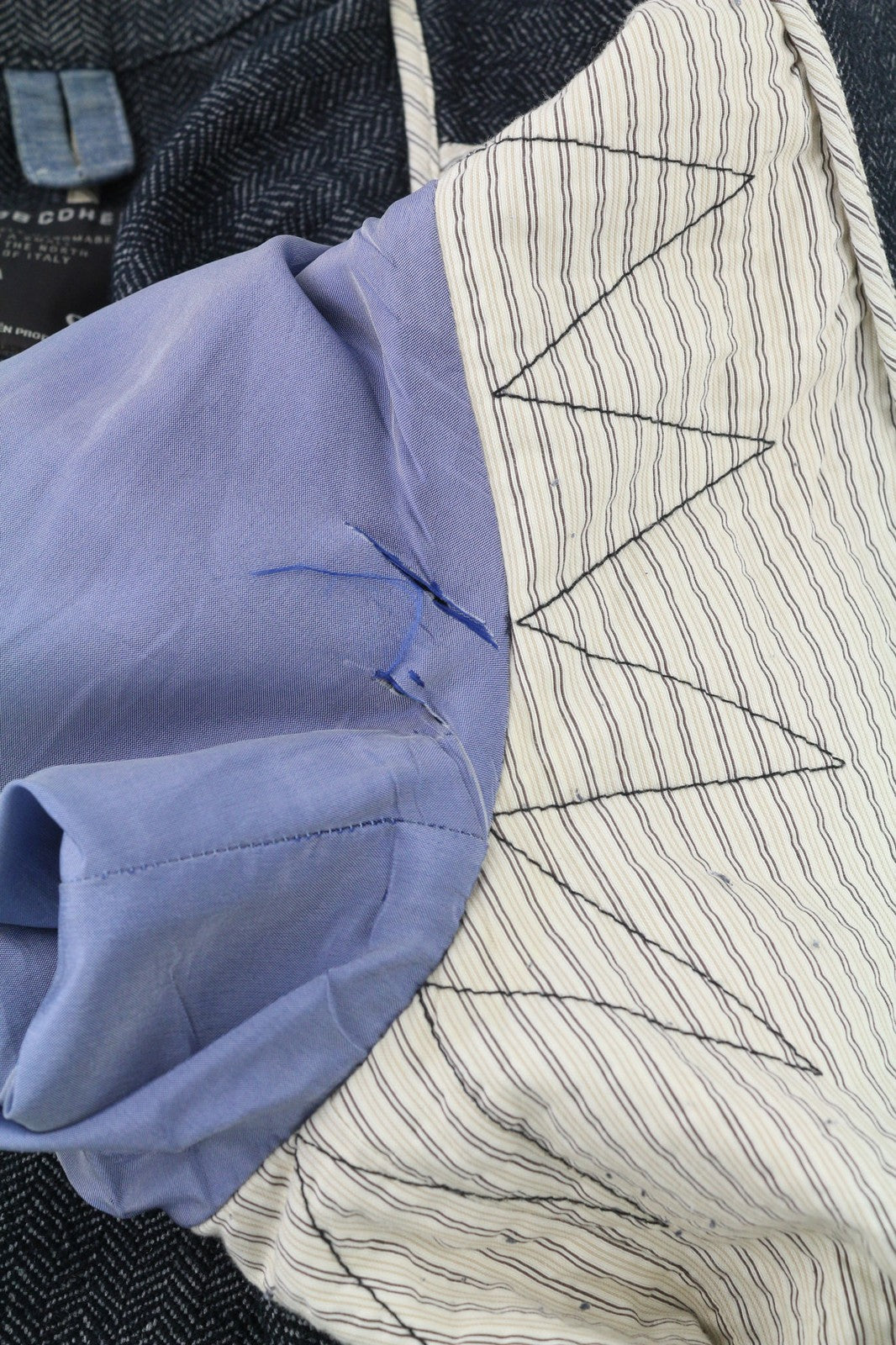 JACOB COHEN J521 Mens Blazer 52 Dark Grey Cotton Wool  Patterned Unlined