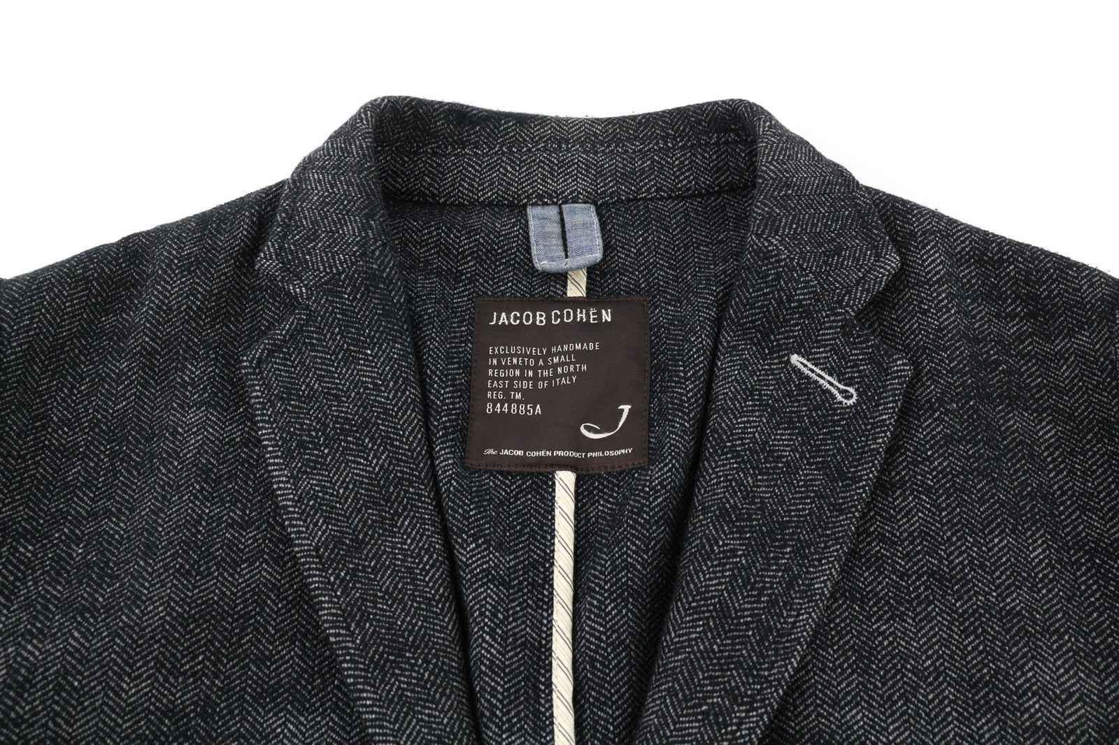 JACOB COHEN J521 Mens Blazer 52 Dark Grey Cotton Wool  Patterned Unlined