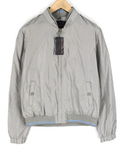 TRUSSARDI JEANS Mens Jacket 52 Grey Lightweight Zip Bomber Long Sleeve