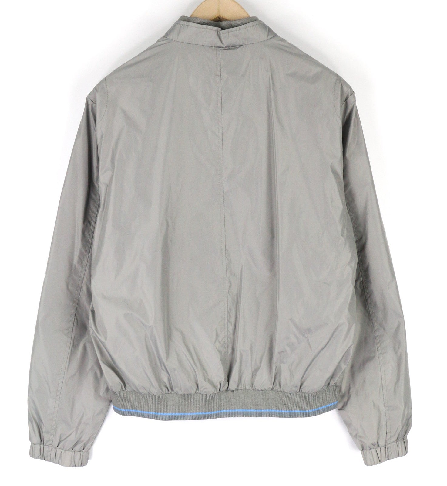 TRUSSARDI JEANS Mens Jacket 52 Grey Lightweight Zip Bomber Long Sleeve